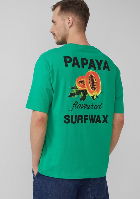 s.Oliver Kurzarmshirt Baumwoll-T-Shirt im Relaxed Fit mit Front- und Rücken günstig online kaufen