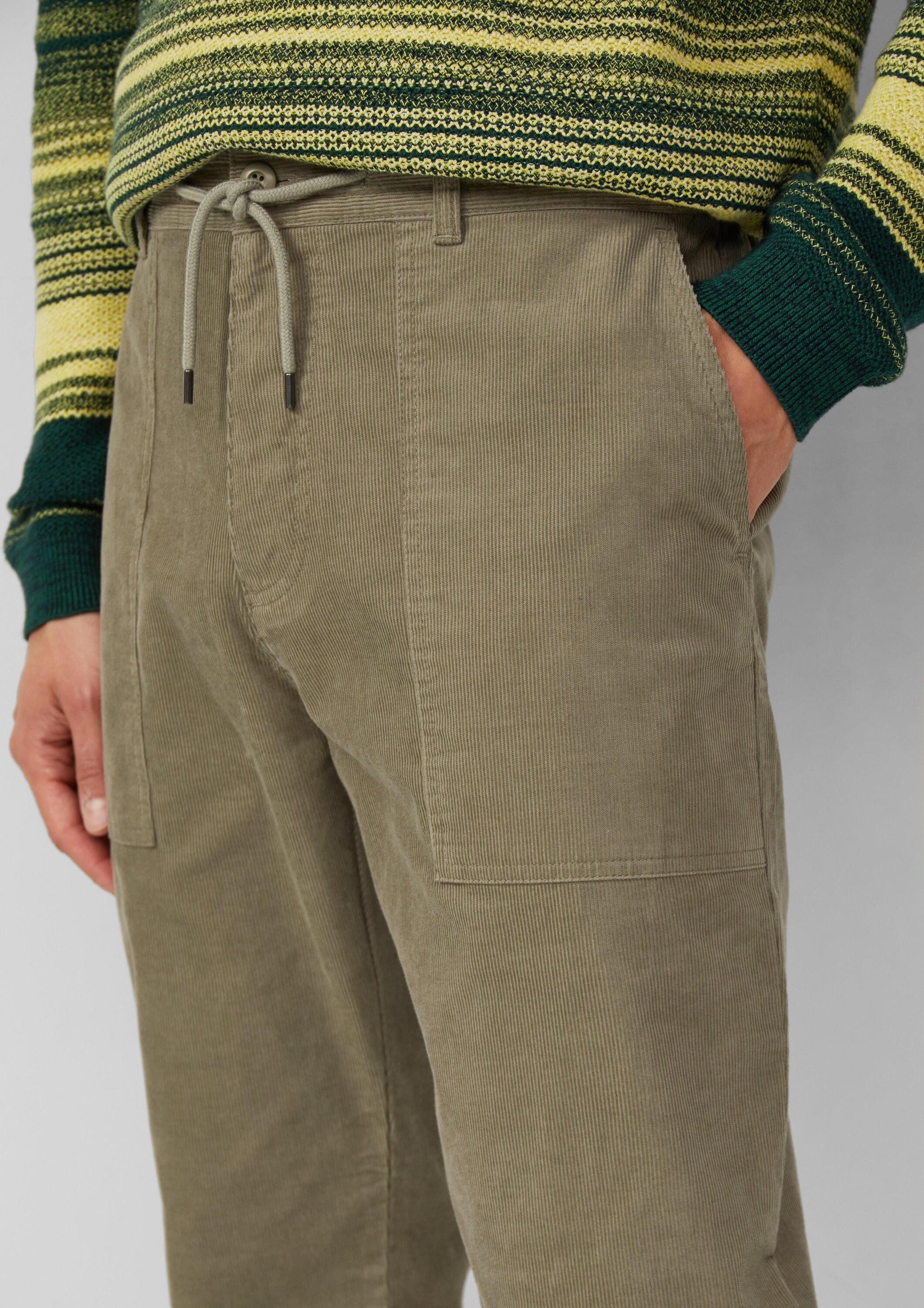 s.Oliver Chinos Hose DETROIT Detroit: Relaxed-Fit-Hose aus Cord mit Tunnelzug