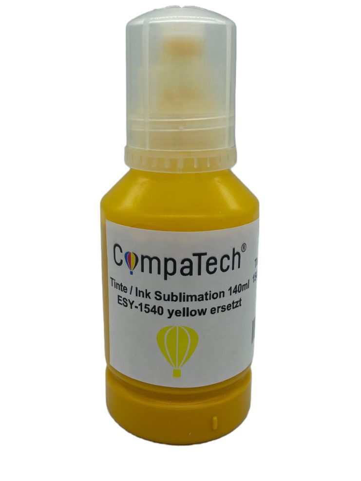 CompaTech Tinte / Ink Sublimation 140ml ESY-1540 yellow ersetzt Epson Nachfülltinte (x 140 ml, Nachfülltinte für Epson Sublimationsdrucker)