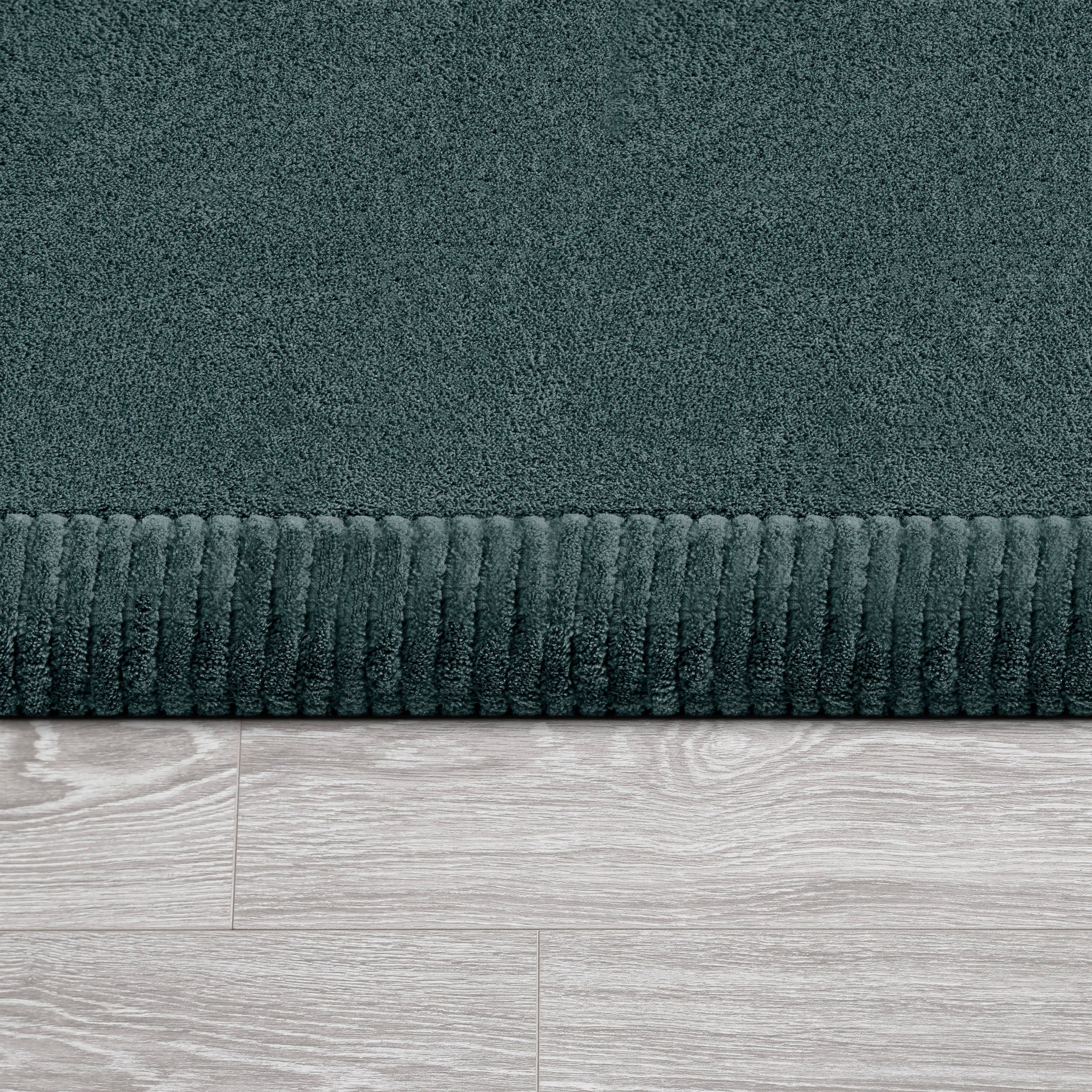 Teppich Tatami 475, Paco Memory Home, rund, mit Farben, 24 mm, Höhe: Foam, Uni blau/grau waschbar Kurzflor