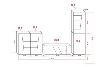ROYAL24_MARKT Wohnwand - Elegantes Wohnen 2024 / Exklusive Materialien, stilvolles Design., (Komplett Set, 5-St., Premium - S21), Exklusives Styling - Hochwertig - Modern 2024 '