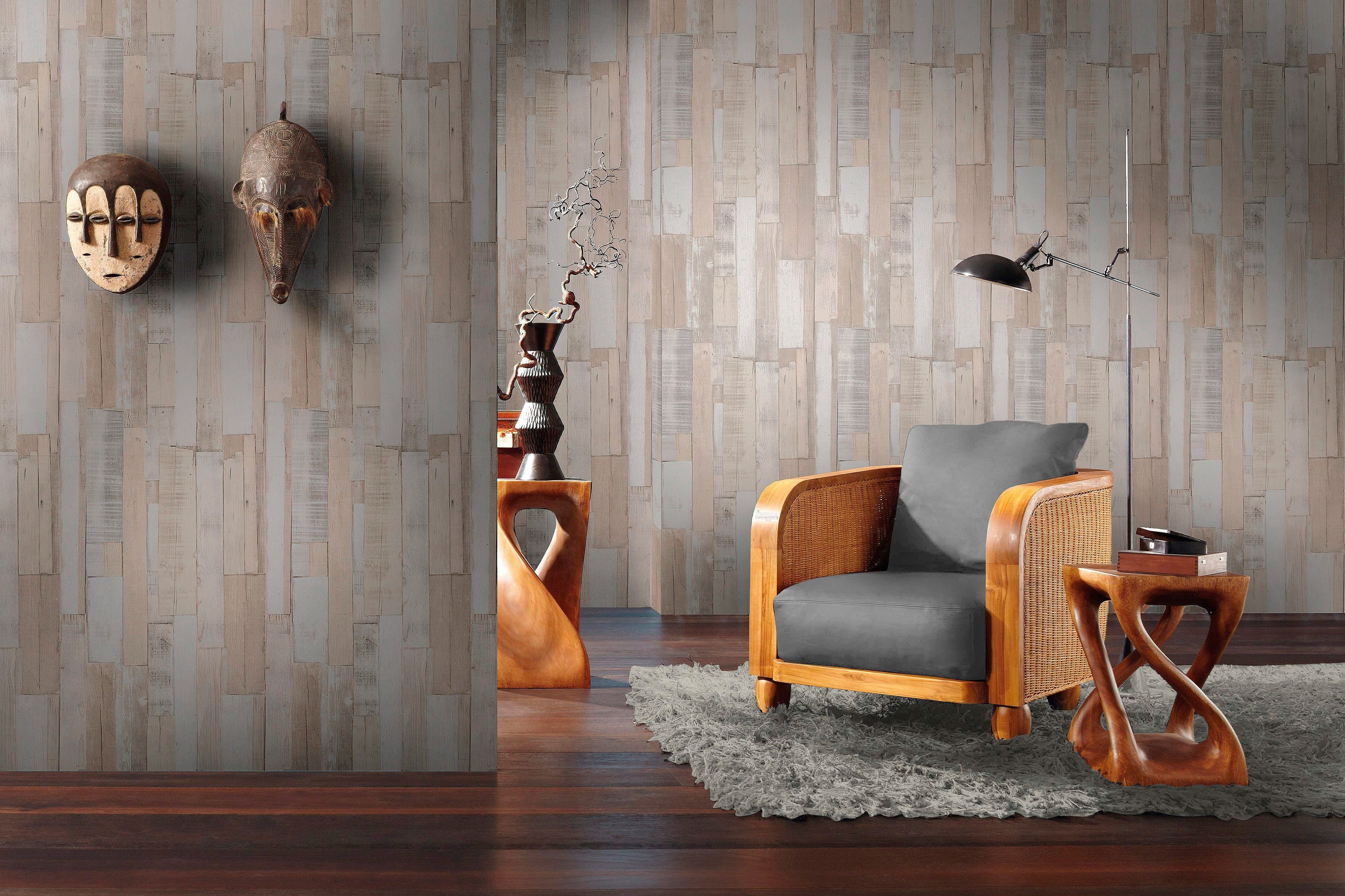 Rasch Papiertapete Selection, glatt, Holz, gemustert, (1 St) günstig online kaufen