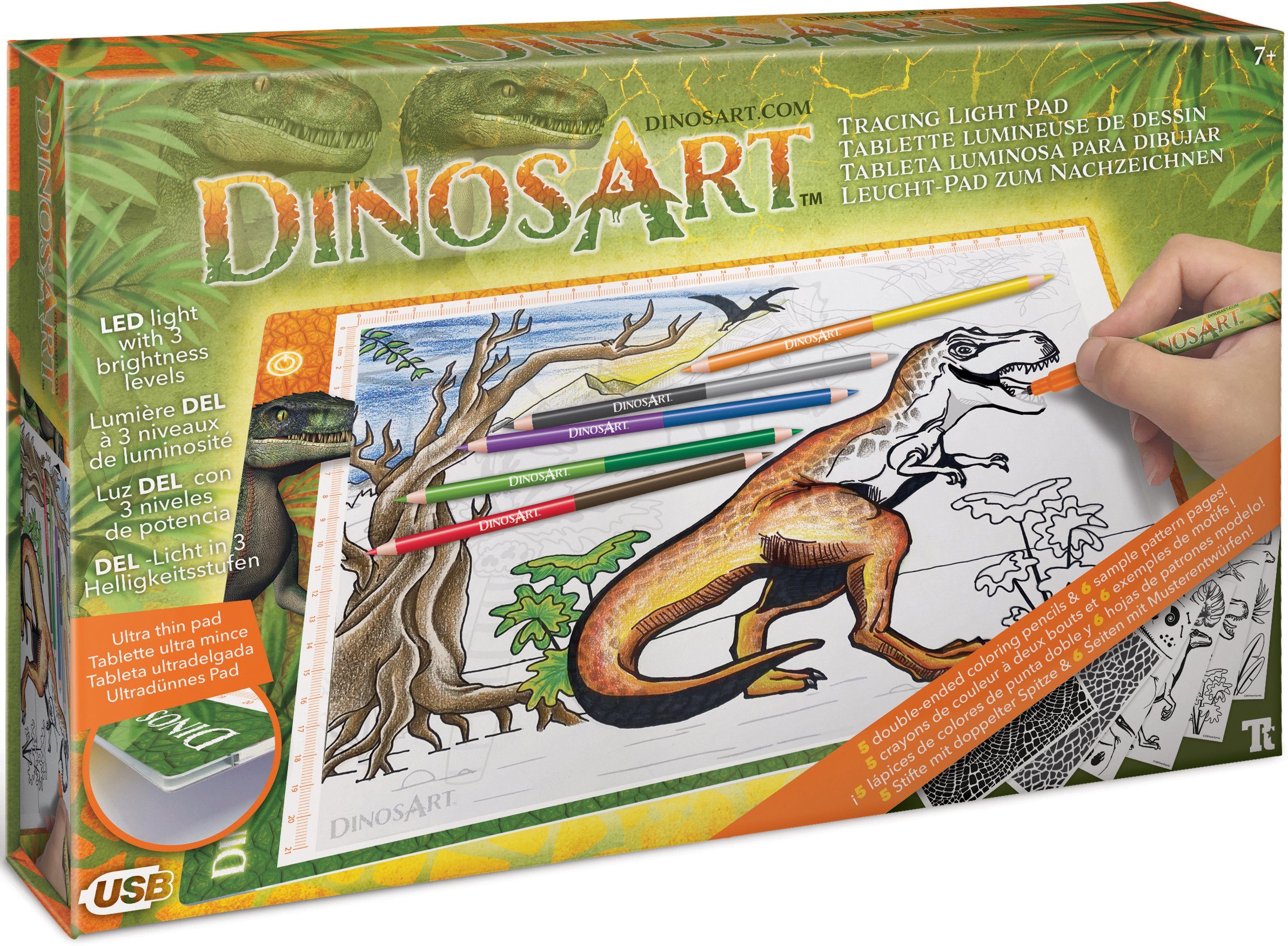 Dinos Art Malvorlage Dinos Art, Dino Leuchtpad, zum Nachzeichnen