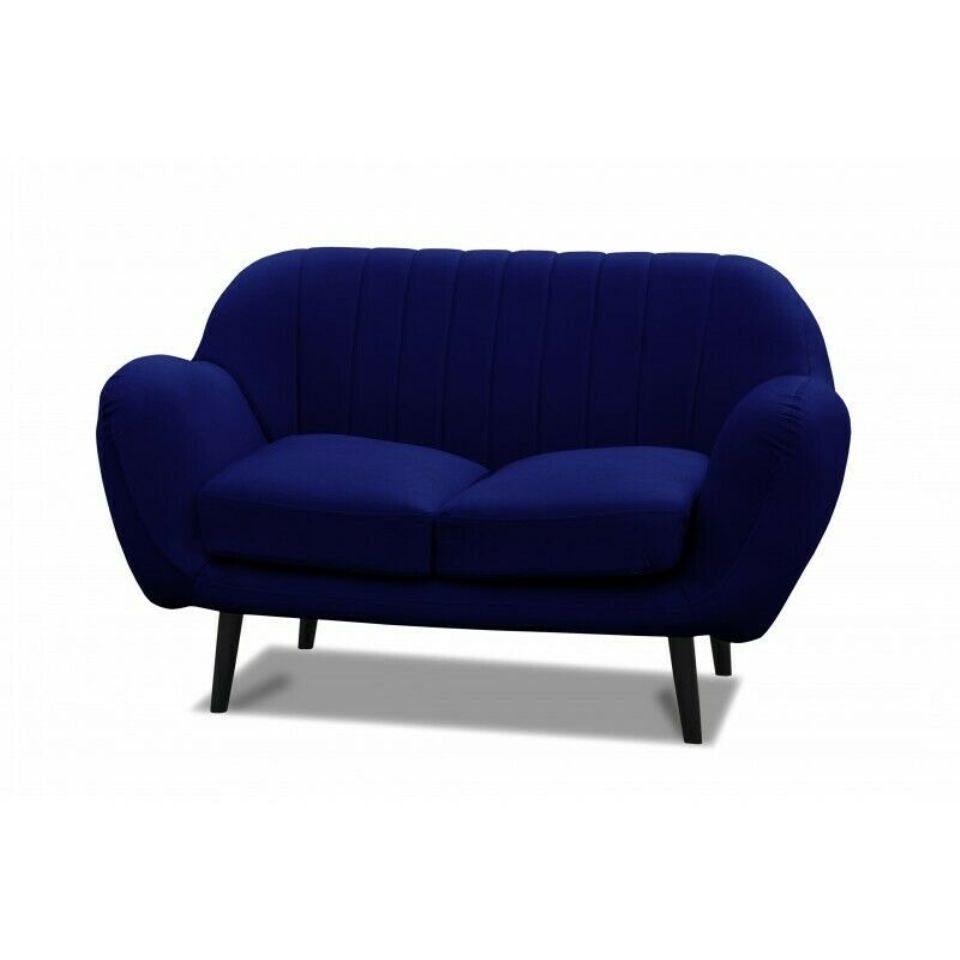 JVmoebel Sofa Blaues Stoffsofa 2 Sitzer Couch Polster Designer Büro Office Couch, Made in Europe