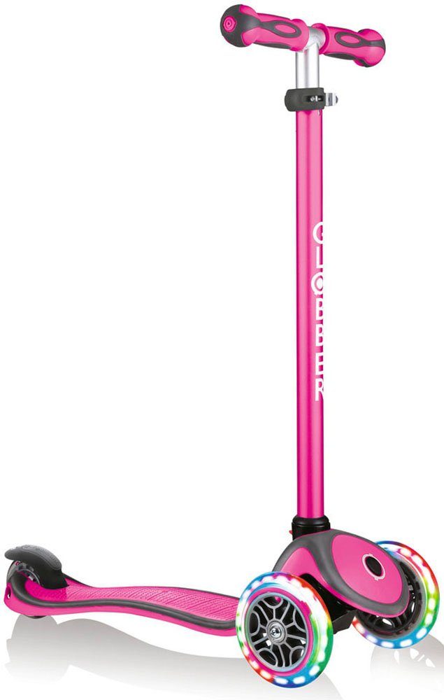 Scooter COMFORT authentic toys pink & Globber sports LIGHTS GO-UP