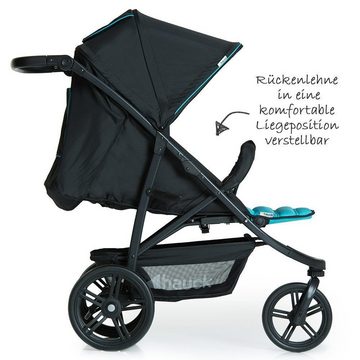 Hauck Kinder-Buggy Rapid 3 - Caviar Turquoise, Dreirad Kinderbuggy klein faltbar, mit Liegefunktion, höhenverstellbar