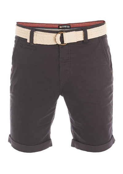 riverso Chinoshorts Herren Shorts RIVHenry Regular Fit Bermudashorts mit Gürtel