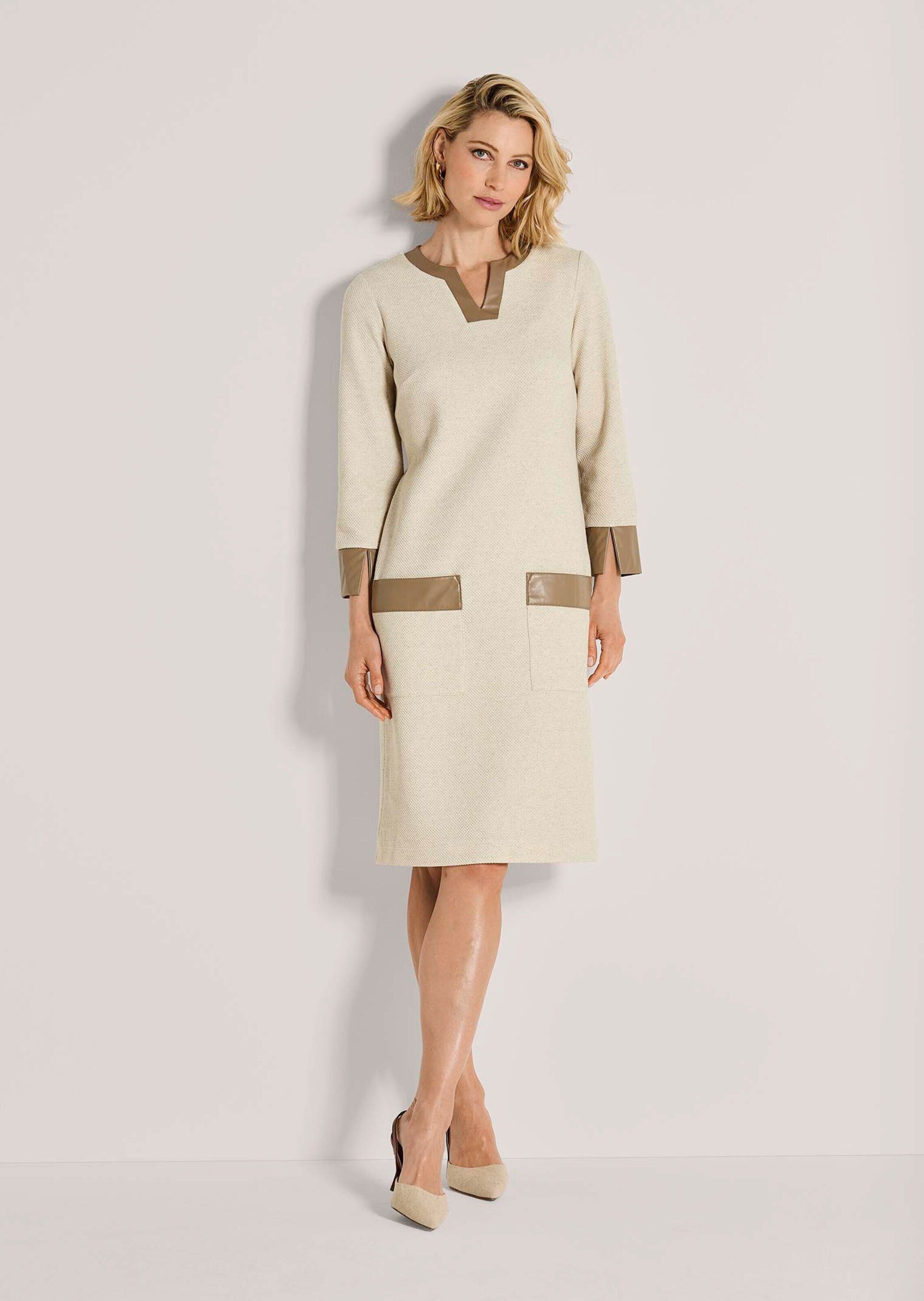 MADELEINE Midikleid Elegantes Kleid mit Lederakzenten günstig online kaufen