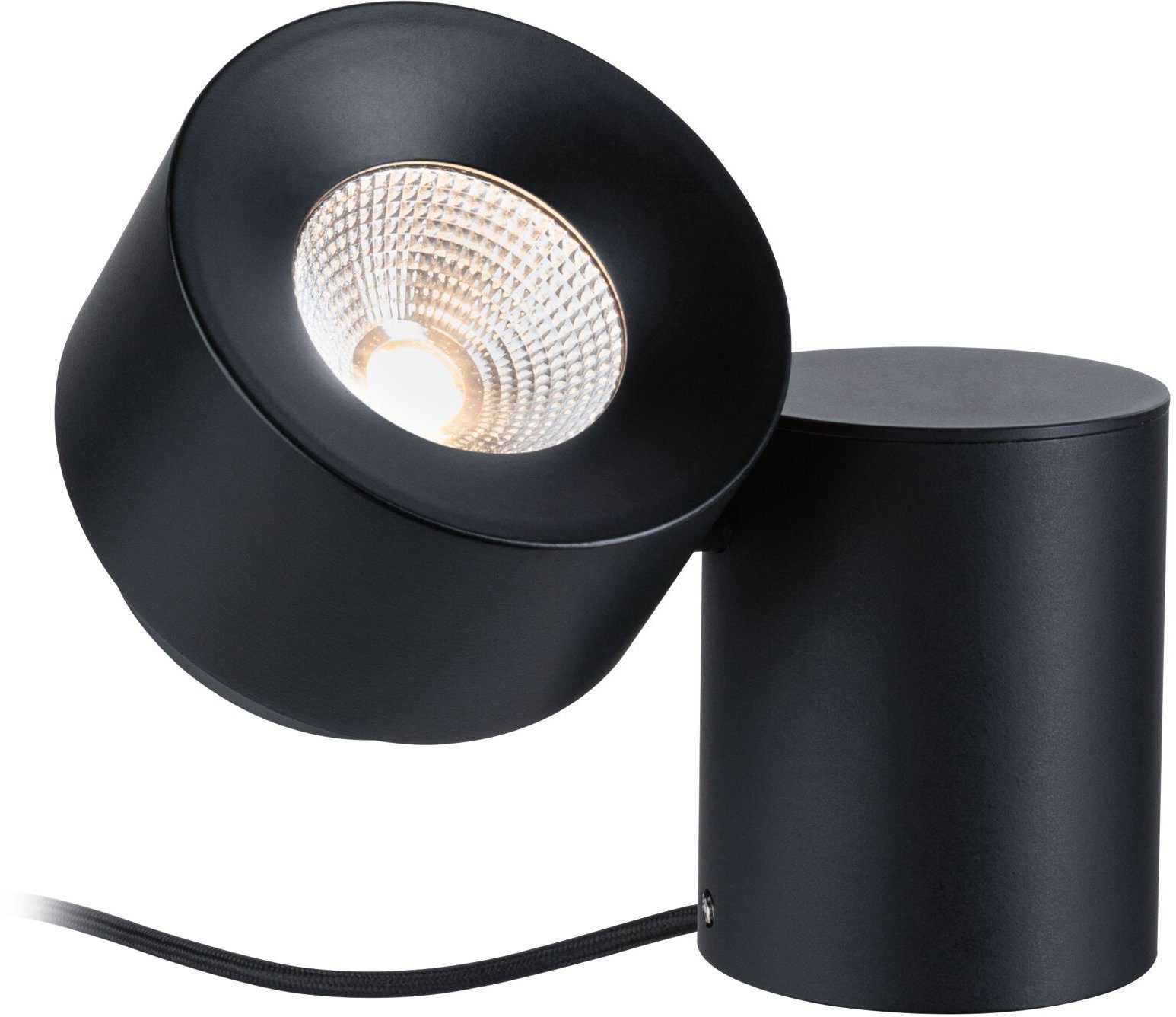 Paulmann integriert, dimmbar, Warmweiß, LED Puric Pane, Schwarz/Grau, Tischleuchte Metall fest LED,