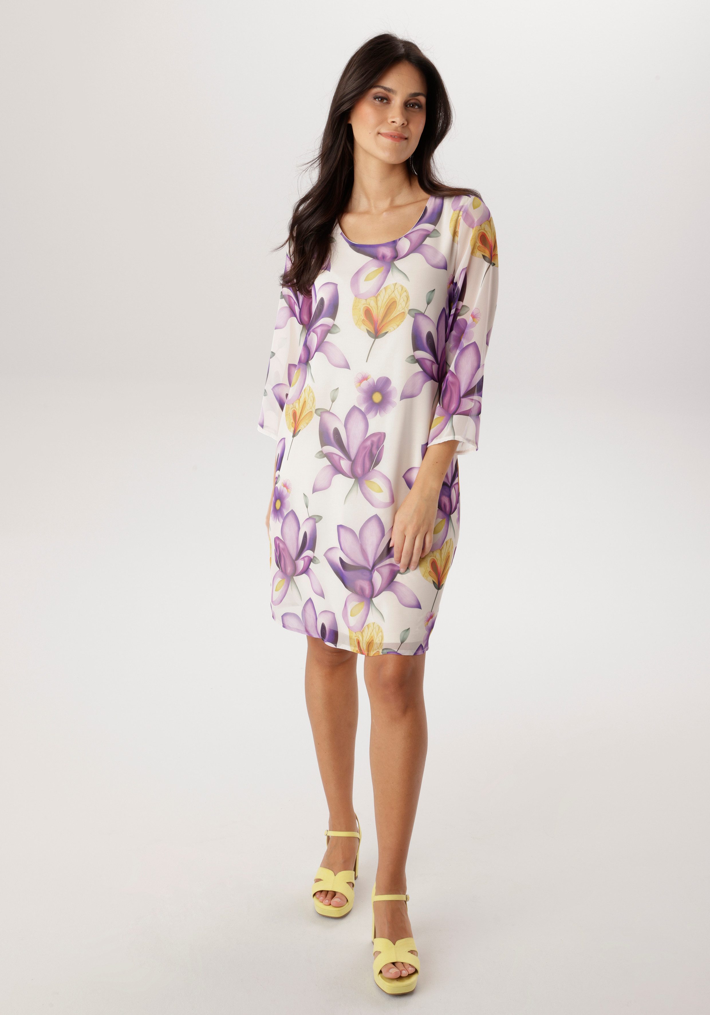 Aniston SELECTED Chiffonkleid aus zartem Chiffon und gefüttert