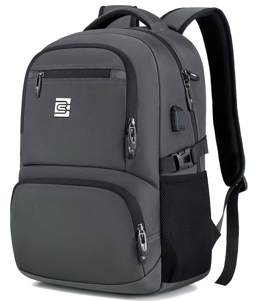 REDOM Laptoprucksack Laptop Rucksack Рюкзаки Schulrucksack Wasserbeständig Laptoptasche (Laptop Notebook Tasche Schule Uni Rucksack, mit USB-Lade-Anschluss, Anti-Diebstahl, Backpack mit Laptopfach), Herren Damen Jungen Teenager Freizeit Arbeit Business Reisen