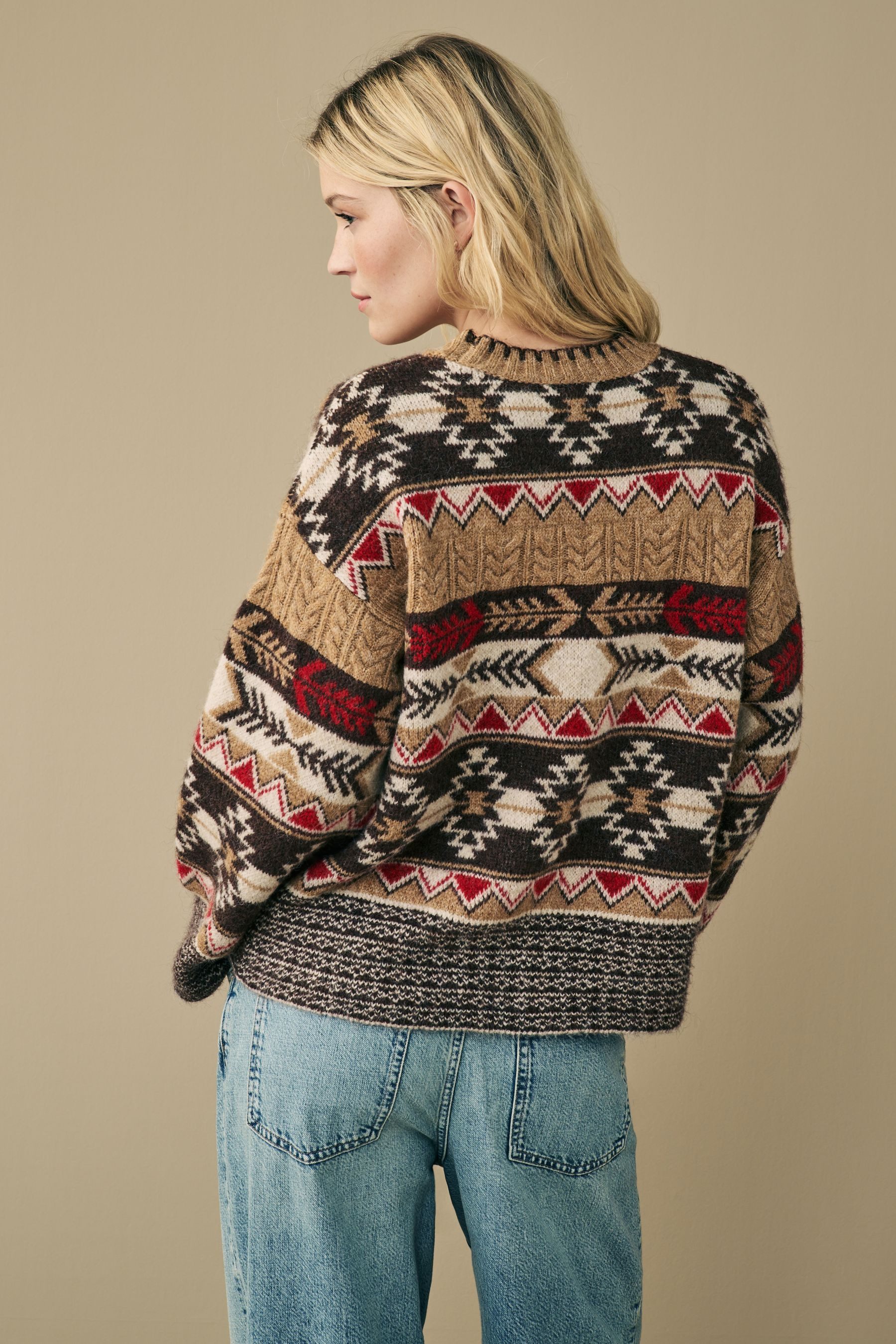 Next Rundhalspullover Relaxed Fit Weicher Strickpullover günstig online kaufen