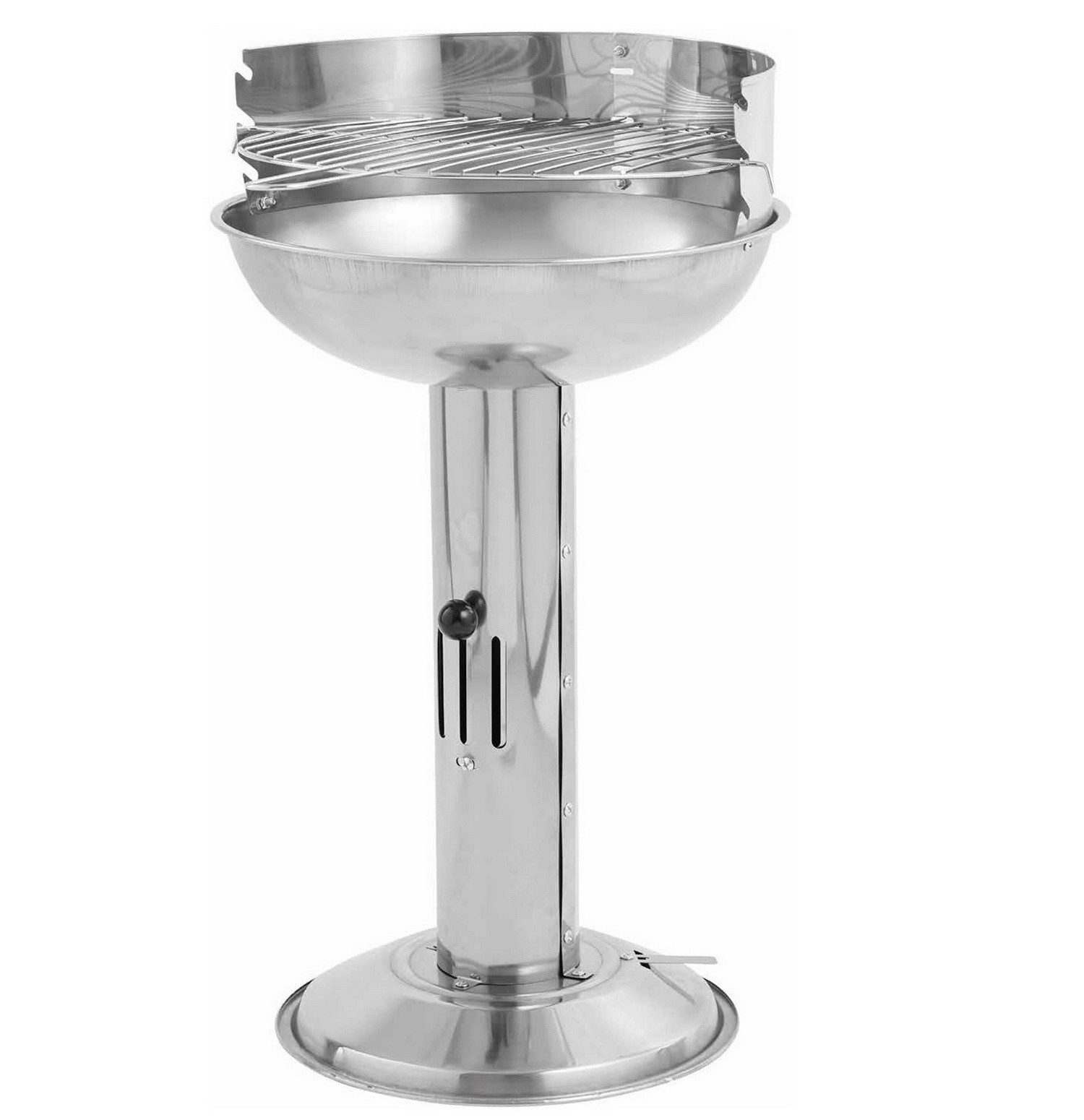 Kynast Holzkohlegrill Standgrill Standsäulengrill Säulengrill Edelstahl Grill rund, Luftregulierbar, inkl. separates Kohlerost