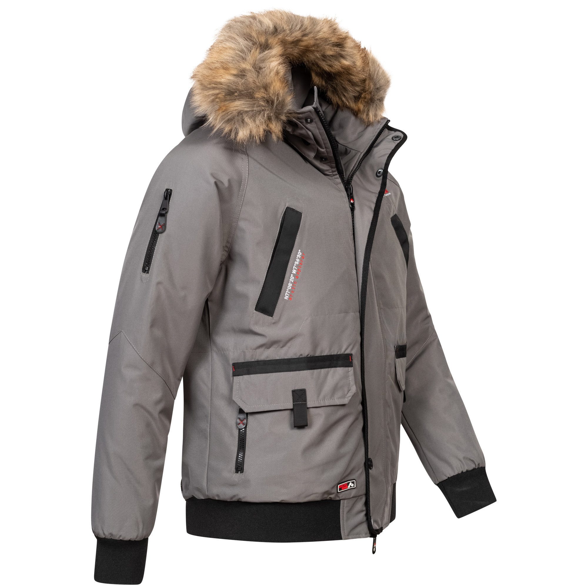 Arctic Seven Winterjacke ASArthuro mit abnehmbarer Kapuze und abnehmbarem Kunstfell