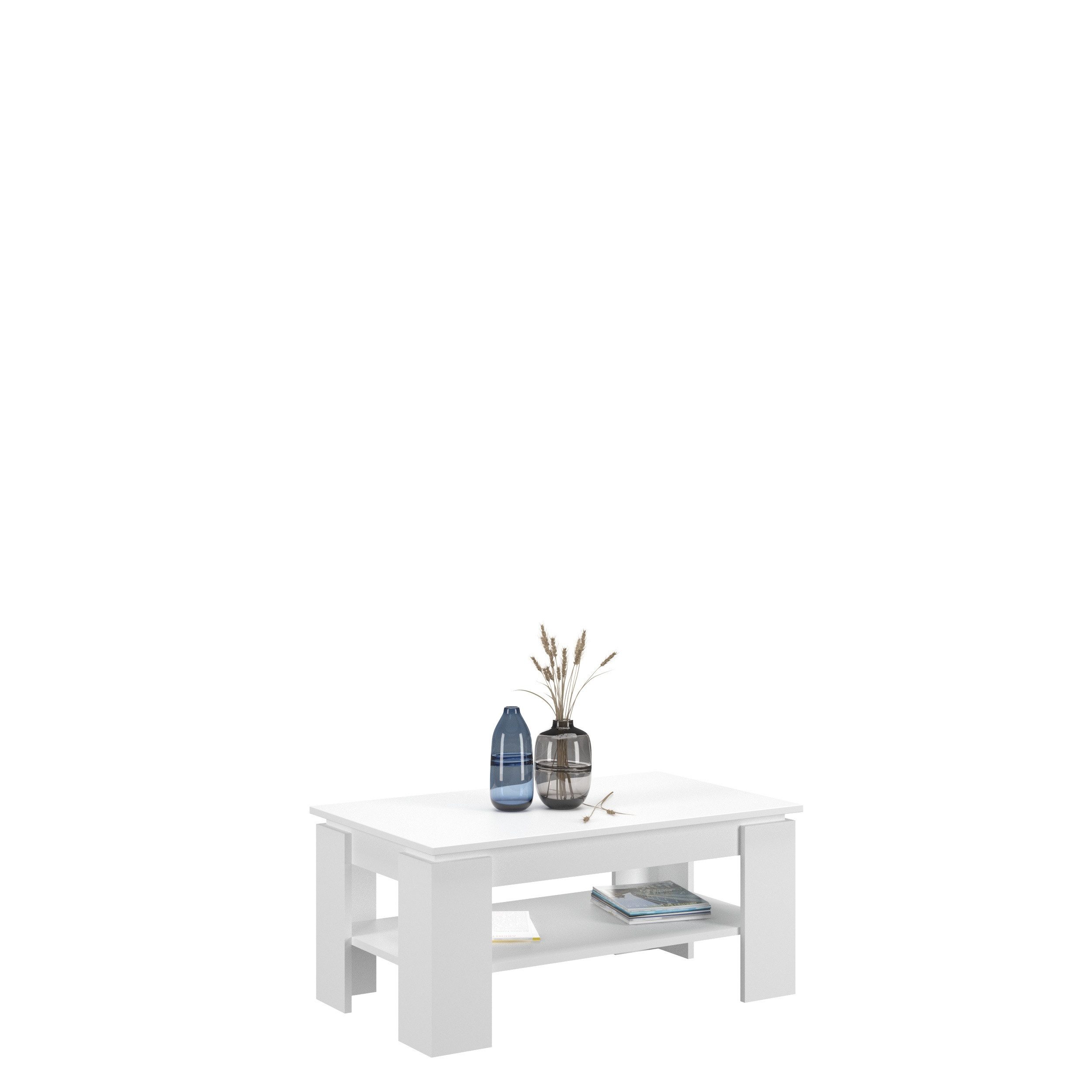 xonox.home Couchtisch Titan, Weiß Modern 100x45x60 cm