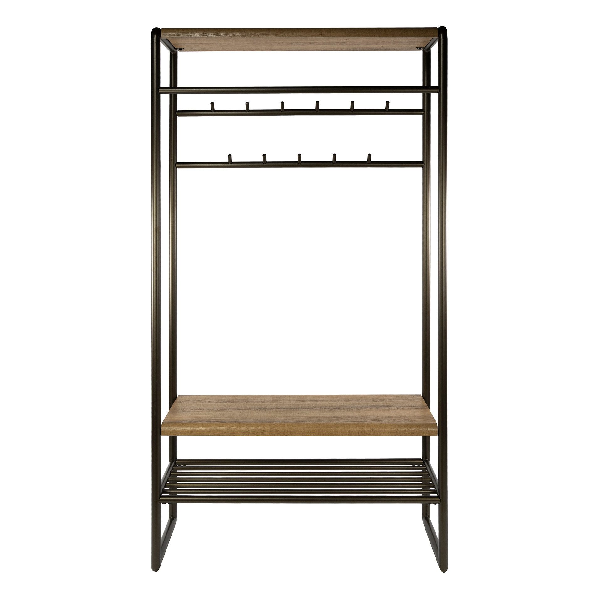 LEVEN Lifestyle Garderobenständer SUNO Standgarderobe 100 cm aus Metall mit Hut und Schuhablage