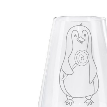 Mr. & Mrs. Panda Weißweinglas Pinguin Lolli - Transparent - Geschenk, Spülmaschinenfeste Weingläser, Premium Glas, Alltagstauglich & robust