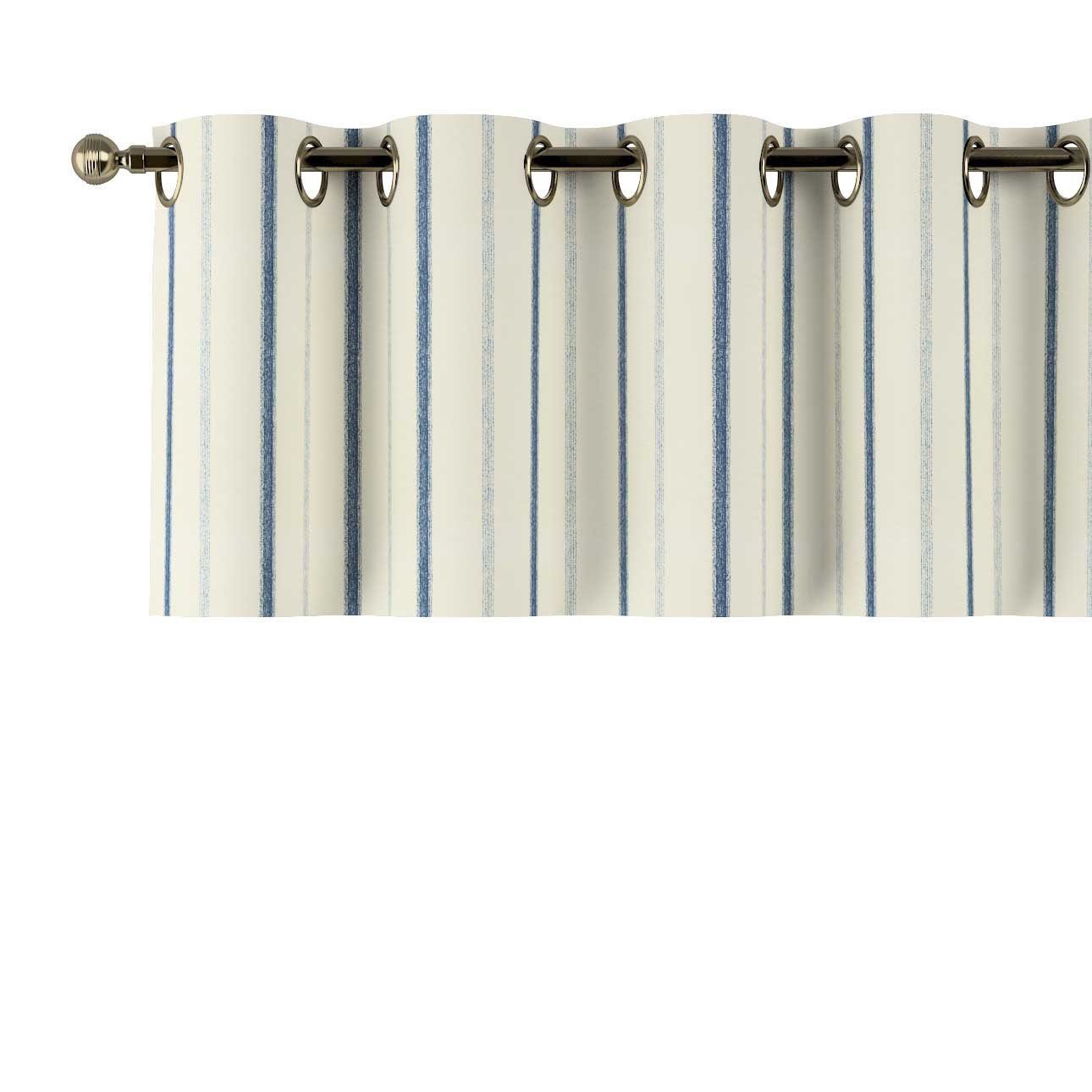 Vorhang mit Ösen 130 x 40 cm, Avinon, Dekoria creme- blau gestreift