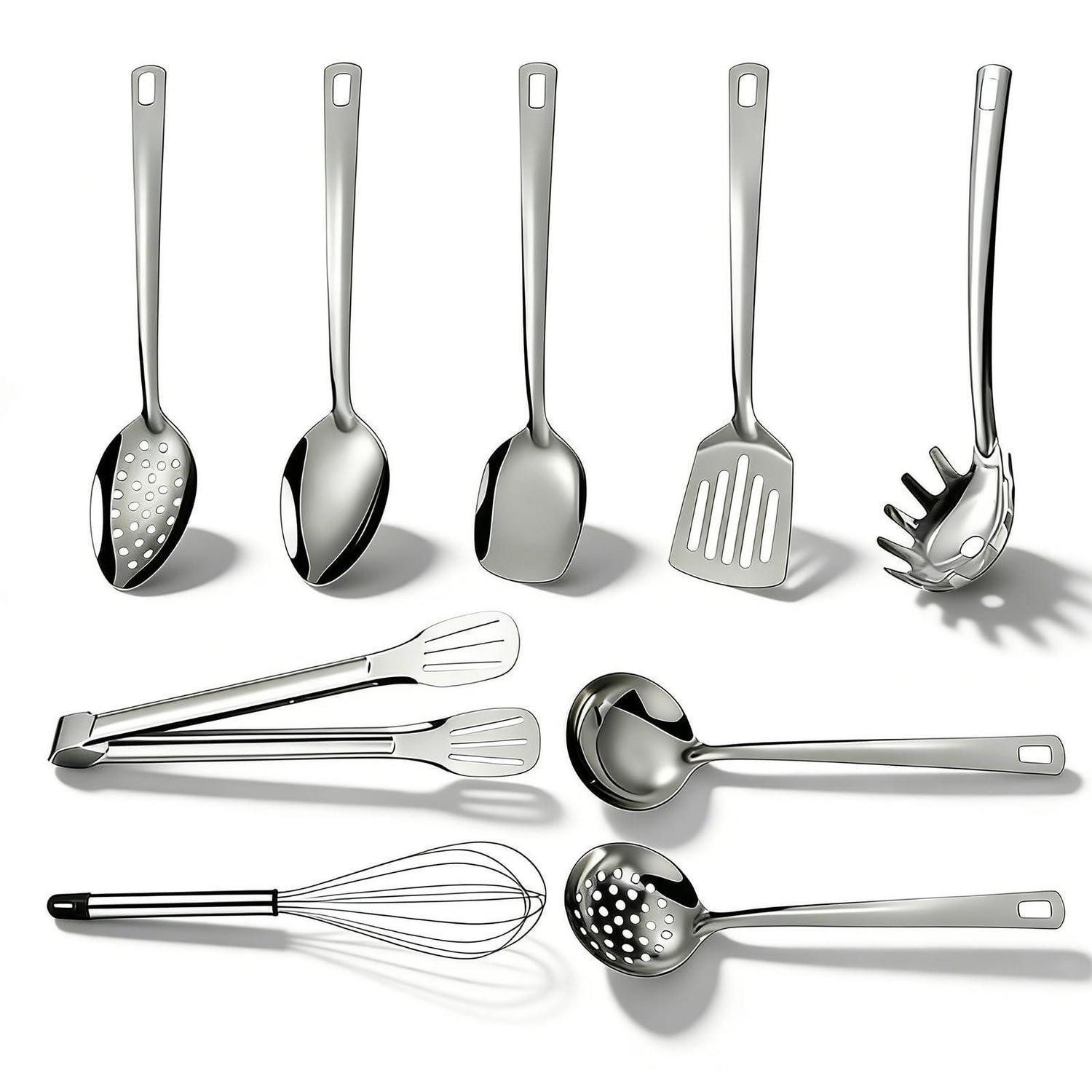 LuxusKollektion Kochbesteck-Set 9-teiliges Edelstahl Küchenutensilien Set