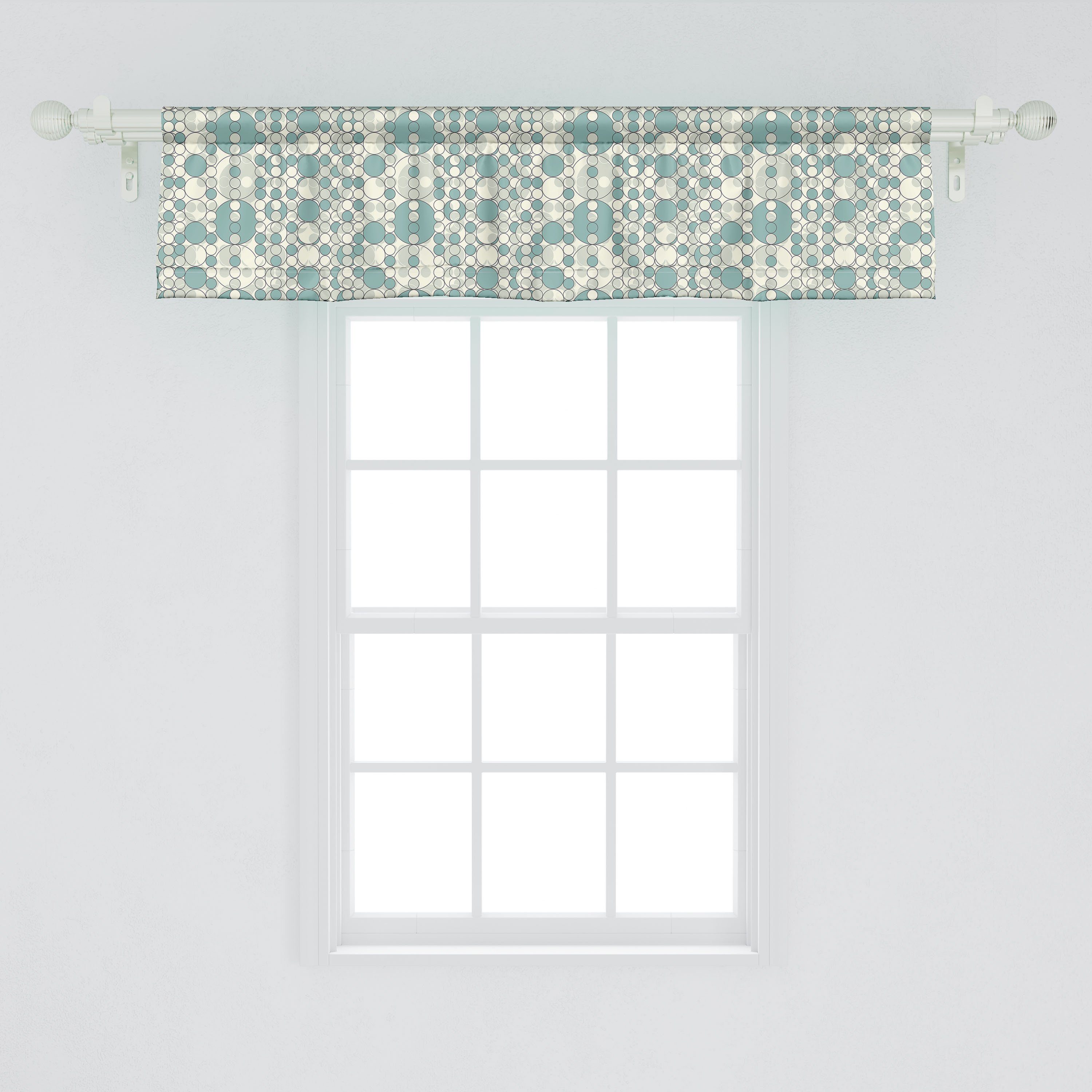 Scheibengardine Vorhang Volant Dekor für mit tonte Küche Geometrisch Stangentasche, Abakuhaus, Pale Schlafzimmer Microfaser, Lattice