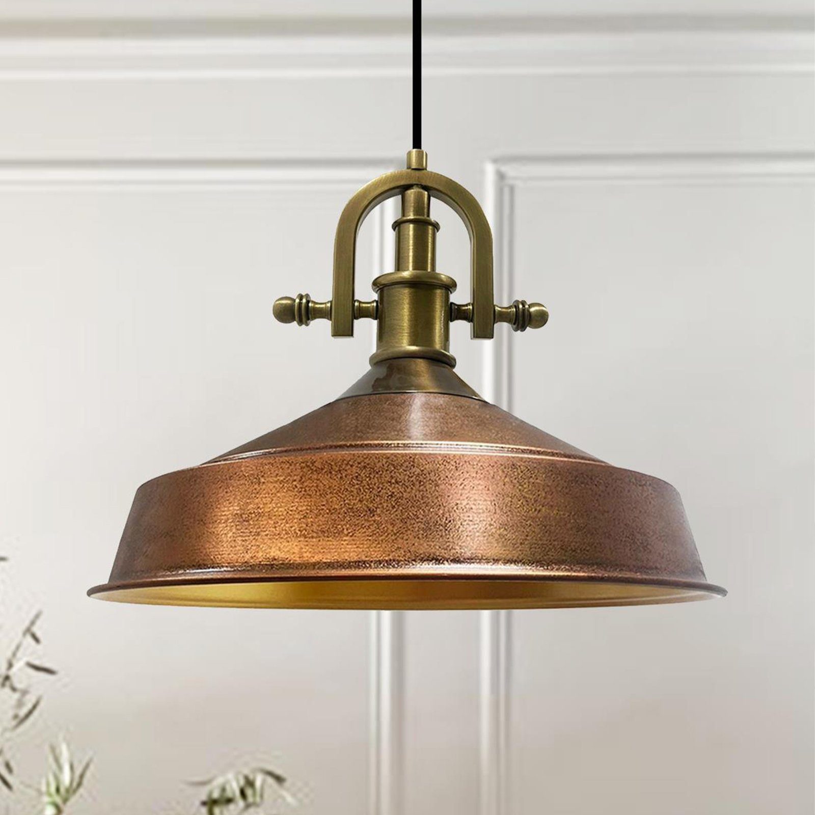 Bamyum Pendelleuchte Bamyum Pendelleuchte I Asletl-Marine l Ø41 cm E27 Metall Vintage Lampe, ohne Leuchtmittel Kupfer