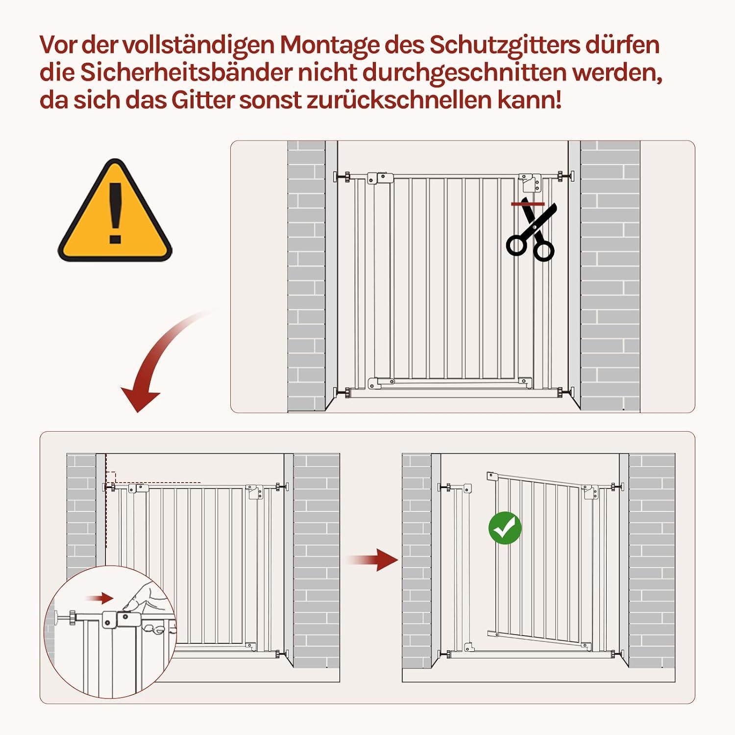 Woltu Treppenschutzgitter (1 St), Auto-Close Türschutzgitter beidseitig schwenkbar 75-107cm