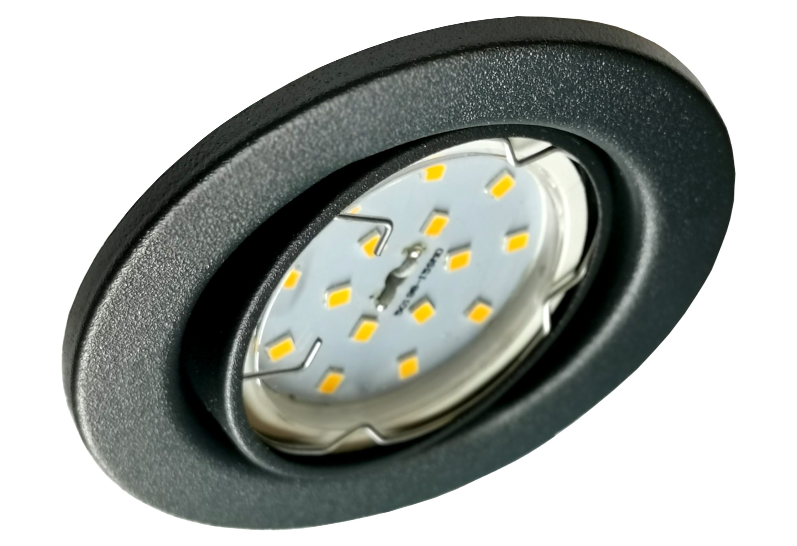 TRANGO LED Einbauleuchte, Dimmfunktion, 6er Set 6729-061MOSD LED Einbaustrahler in matt Anthrazit Rund inkl. 6x 5 Watt 3-Stufen dimmbar Ultra Flach LED Modul Leuchtmittel 3000K warmweiß, Deckenstrahler, Deckenleuchte