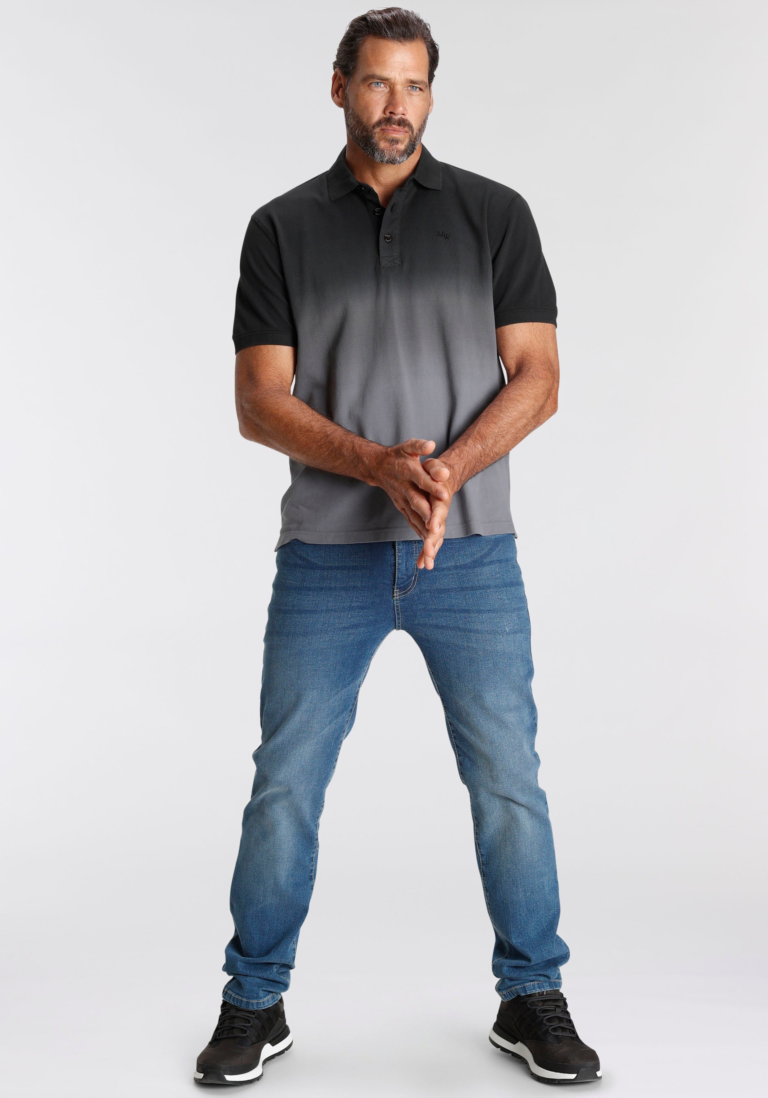 Man's World Poloshirt Kurzarm, mit Polokragen, aus Piqué-Stoff, mit stilvoller Stickerei