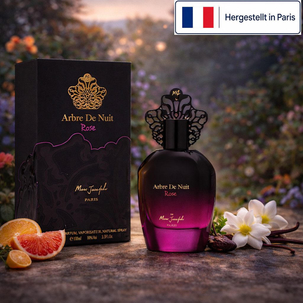 Marc Joseph Paris Eau de Parfum Arbre de Nuit Rose Paris Premium Damenduft; Zitrisch, Floral, e100 ml, Hergestellt in Paris, 7 Stern, Sehr Langanhaltend, Edle Verpackung