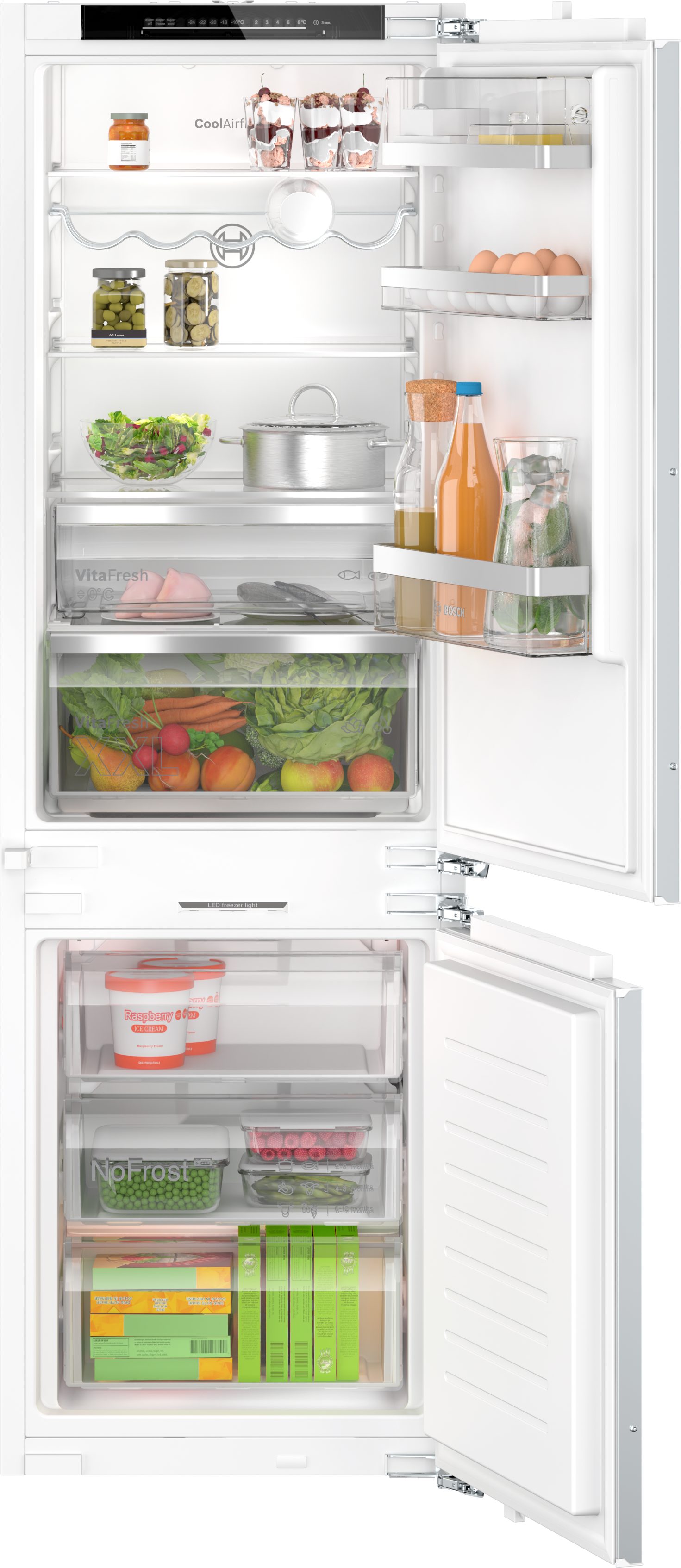 BOSCH Einbaukühlgefrierkombination Serie 6 KIN86ADC0, 177,2 cm hoch, 55,8 cm breit