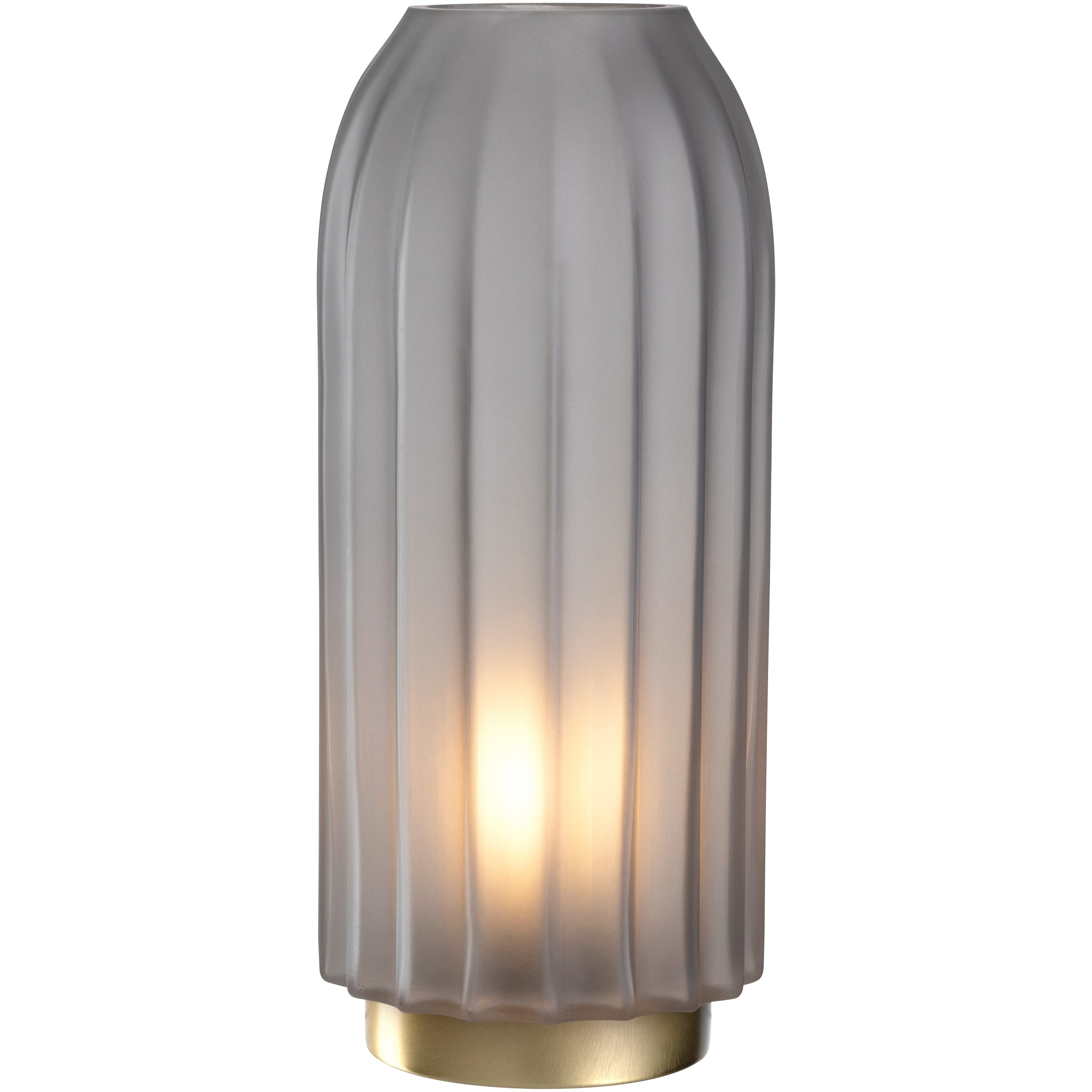 LEONARDO LED Dekolicht Silenzio, aus grauem Glas mit goldenem Sockel