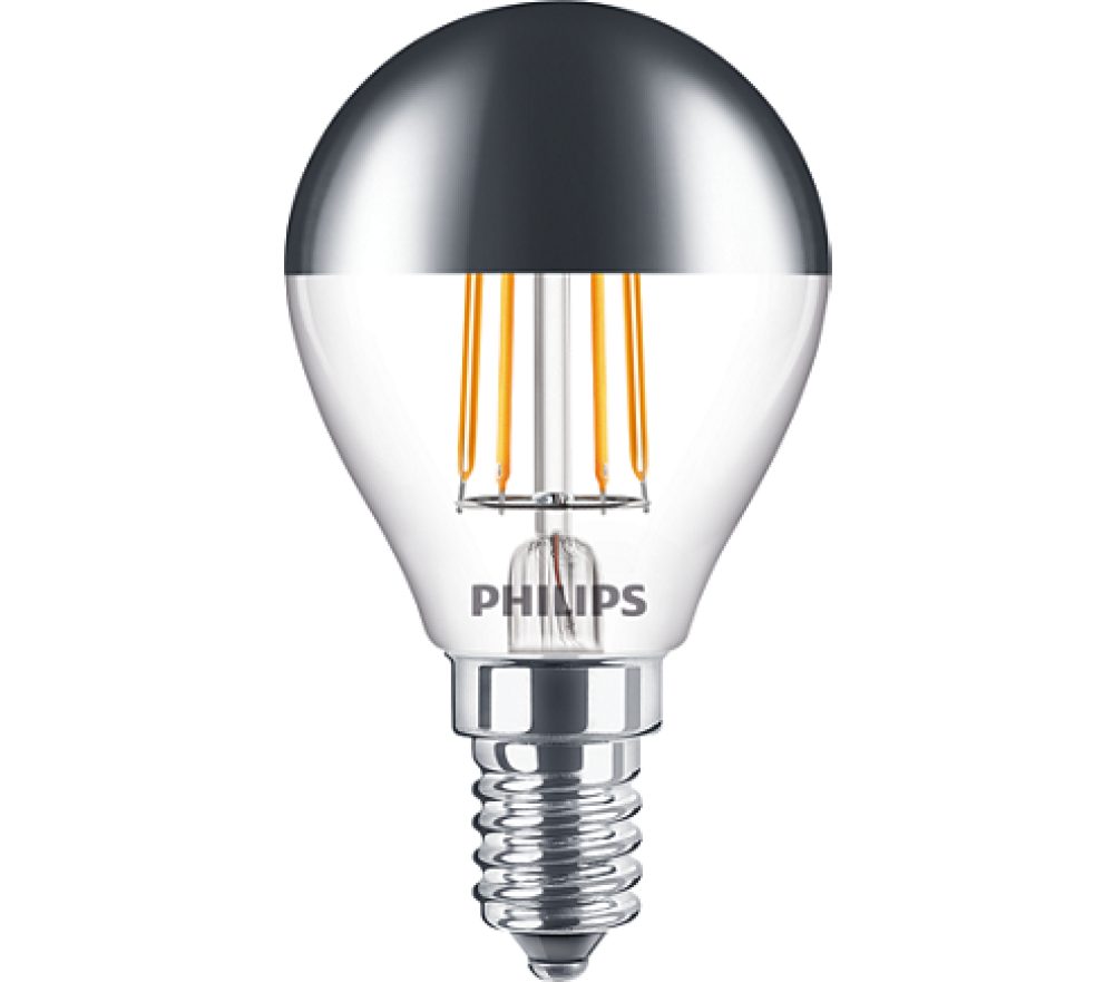 Philips »Philips LED E14 G45 Tropfen 4W=35W Silber Kopfspiegel Warmweiß  2700K« LED-Leuchtmittel, E14, Warmweiß, Verspiegelt