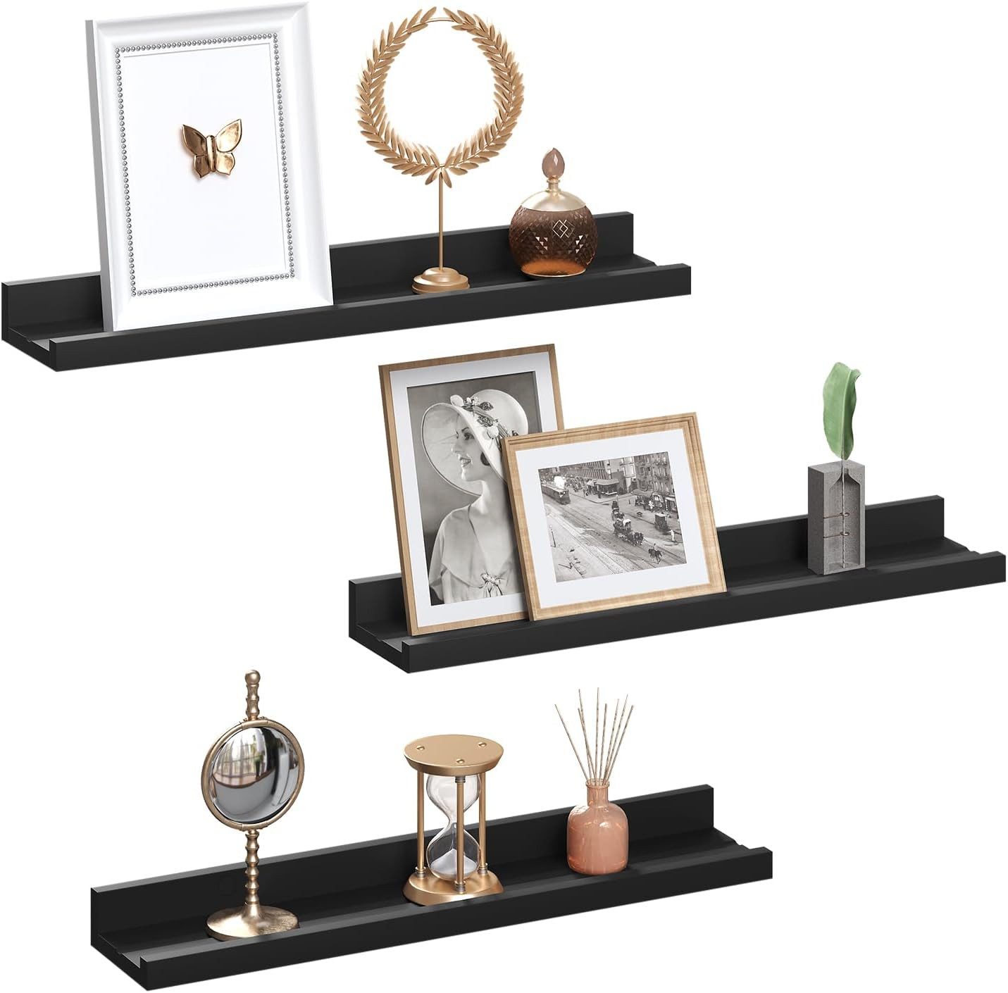 EUGAD Wandregal, Set 3-tlg., Schweberegal Bilderleiste aus MDF günstig online kaufen