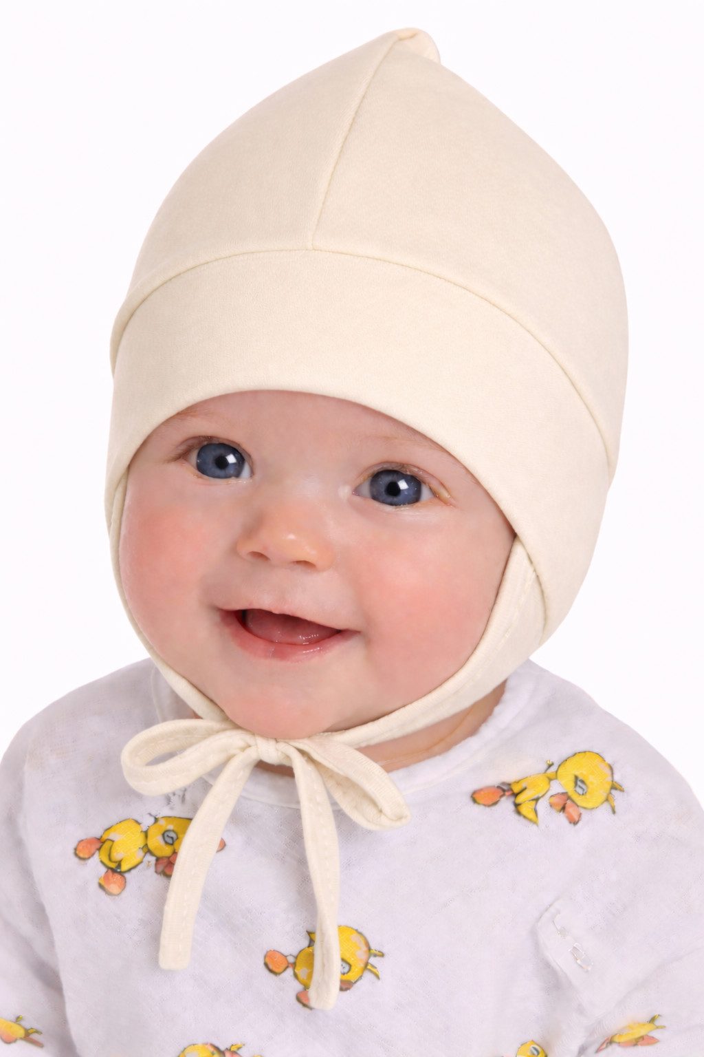 Erstlingsmütze Mütze Babymütze Baby Haube in Creme für Neugeborene
