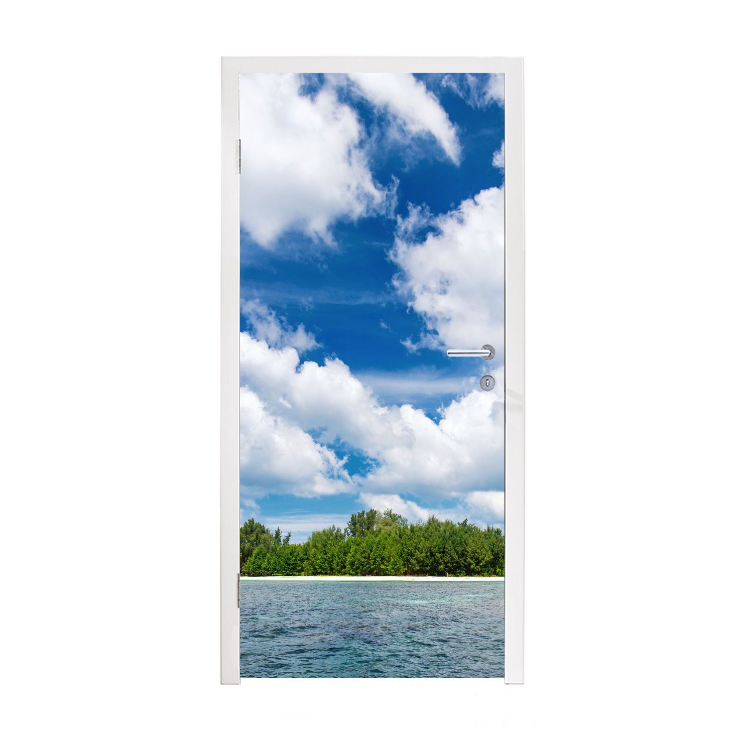 MuchoWow Türtapete Insel - Sommer - Tropisch, Matt, bedruckt, (1 St), Fototapete für Tür, Türaufkleber, 75x205 cm