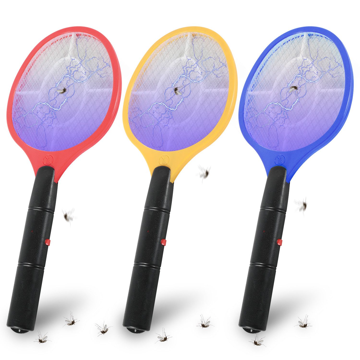 Fliegenwedler 3X Elektrische Fliegenklatsche Zuhause Käfer Mücken Insektenvernichter