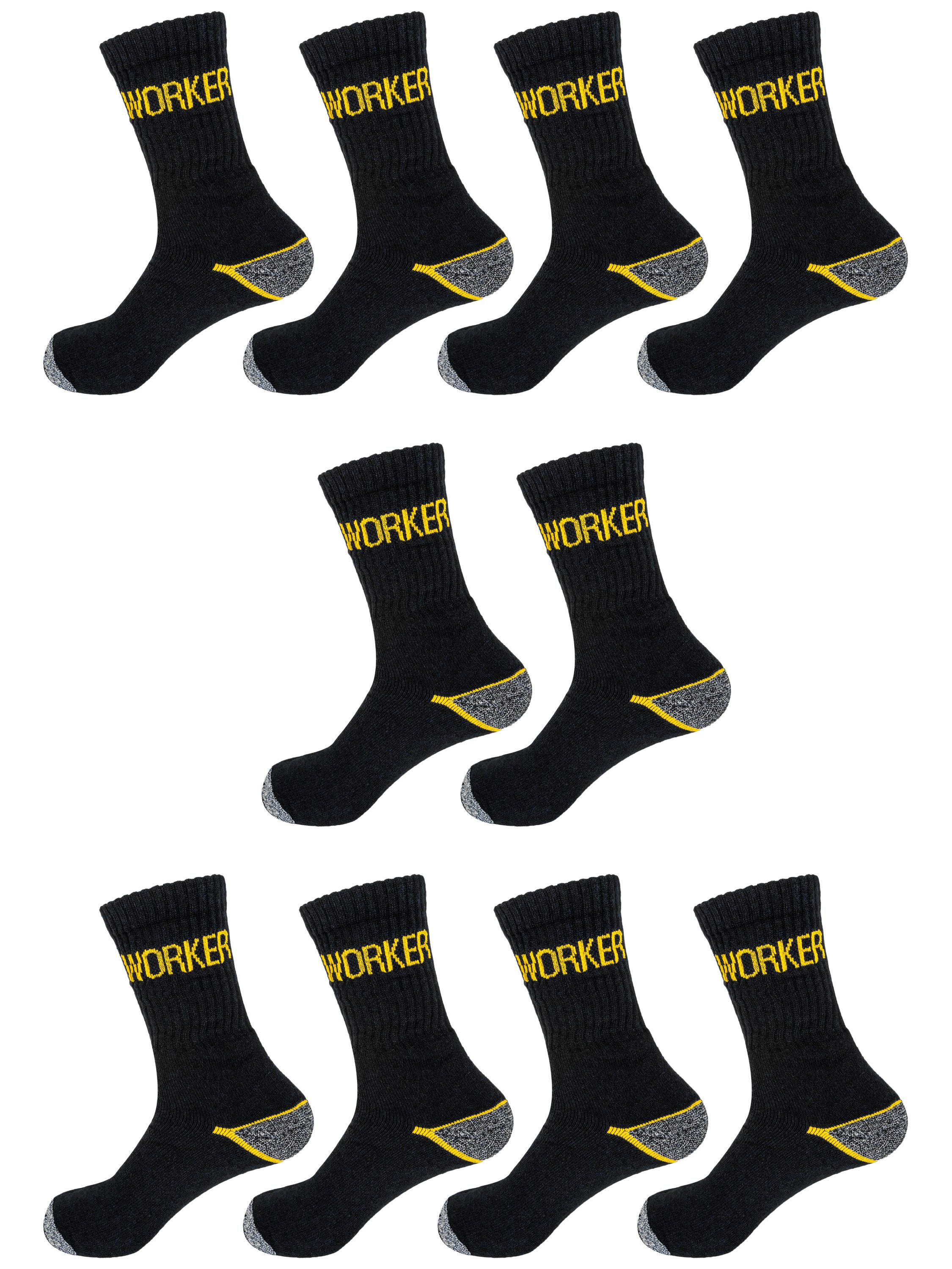 Funktionssocken 5-10 Paar Arbeitssocken WORK Herrensocken Dicke Socken Baumwolle