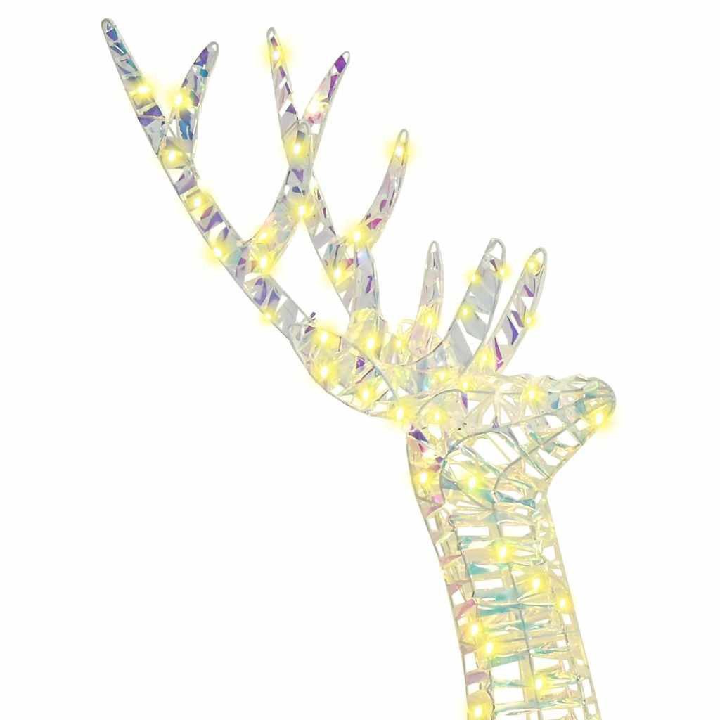 vidaXL Christbaumschmuck Rentierfamilie mit 300 LEDs 3 pcs Warmweiß 67 x 26 x 127 cm PET (3-tlg)