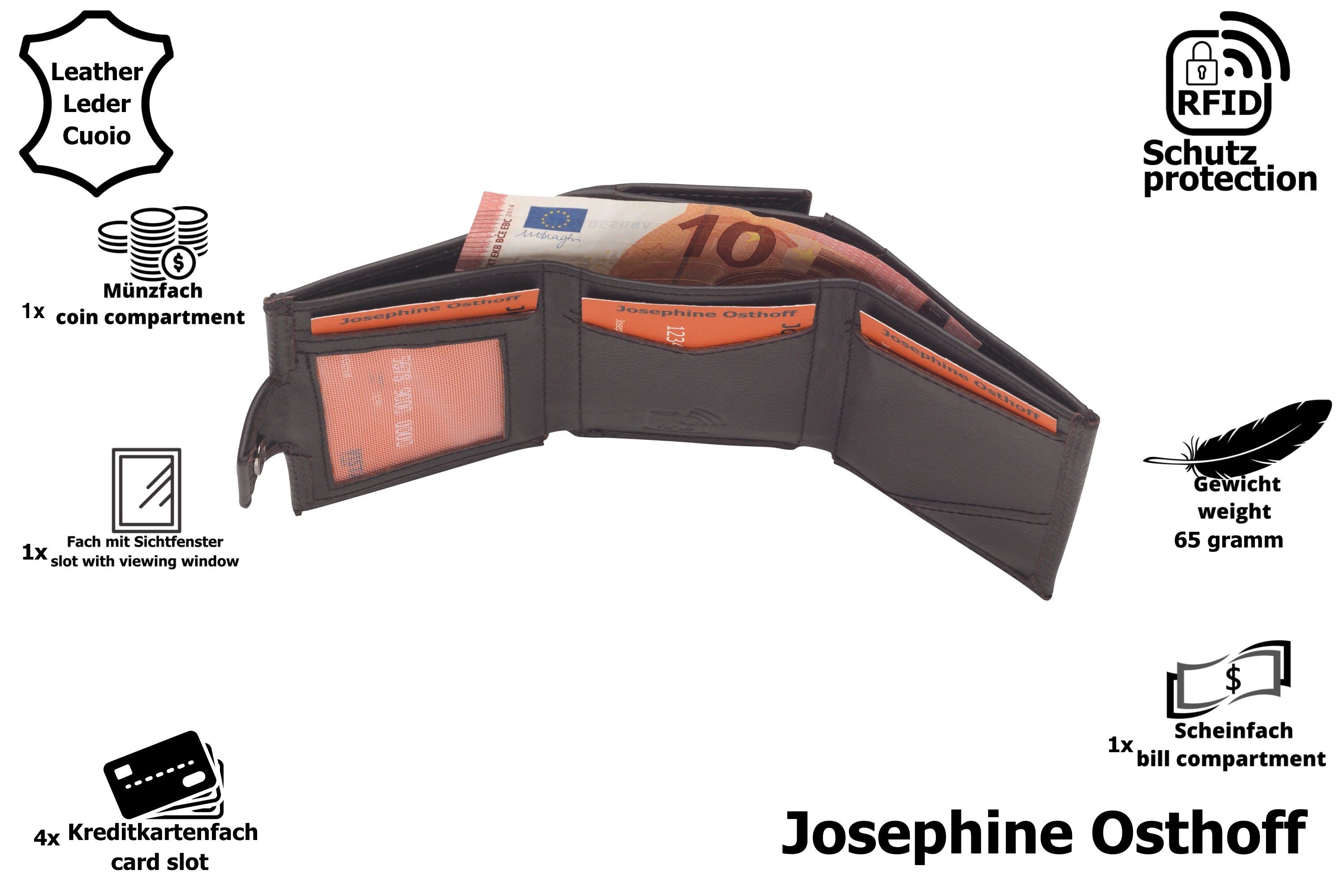 Josephine Osthoff Geldbörse Vienna Card Wallet Slim espresso