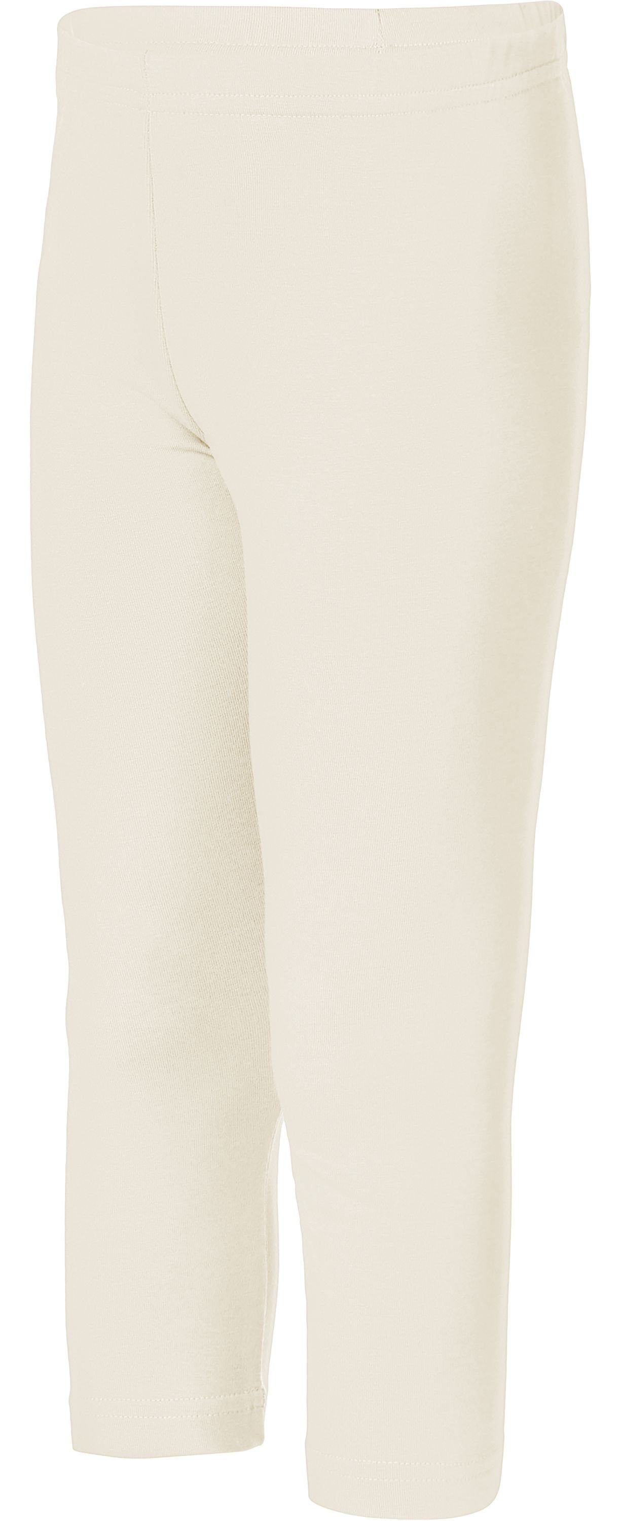(1-tlg) MS10-226 aus Leggings Style Merry Capri Leggings Bund elastischer Ecru Mädchen Baumwolle 3/4