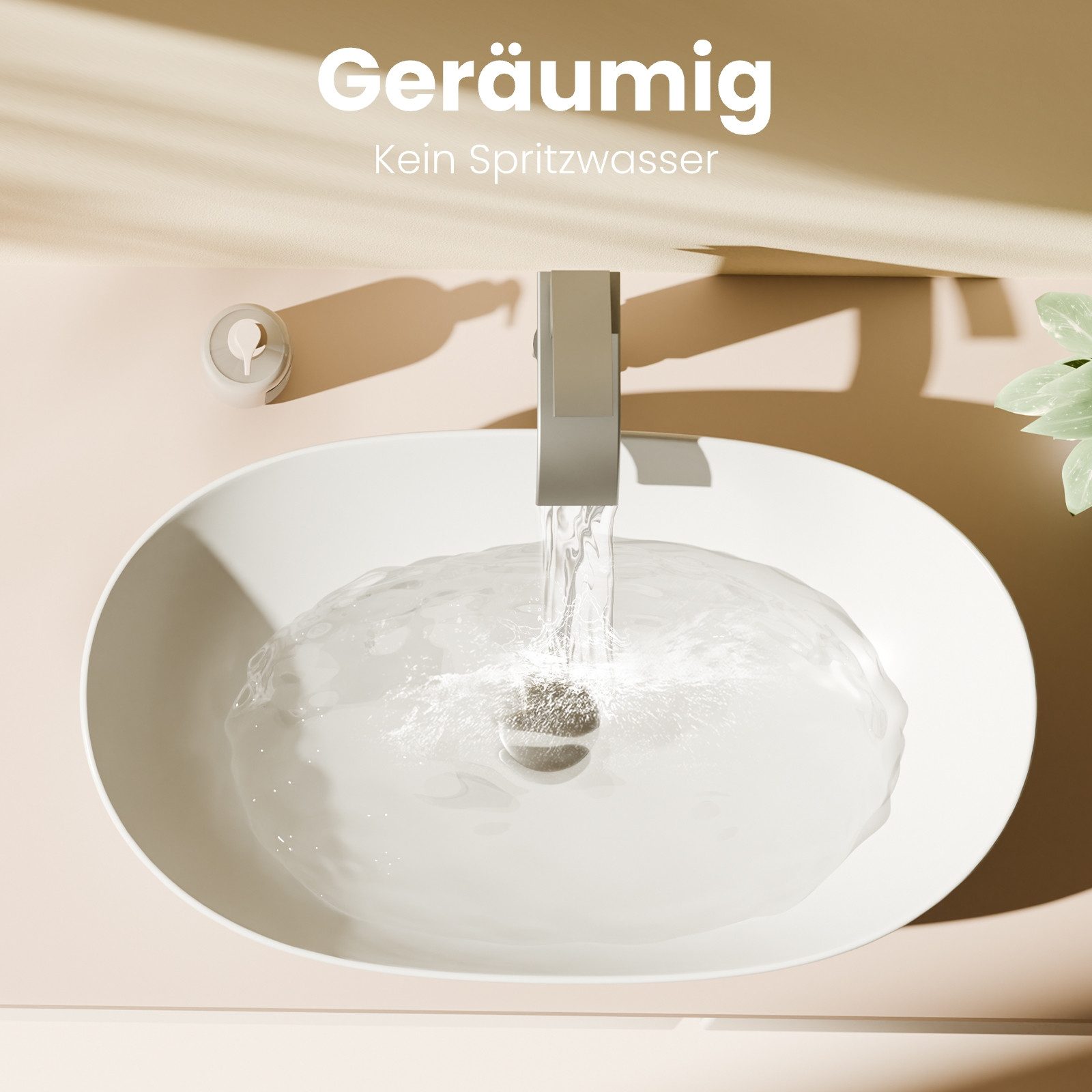 EMKE Aufsatzwaschbecken Waschbecken Oval mit Nano günstig online kaufen