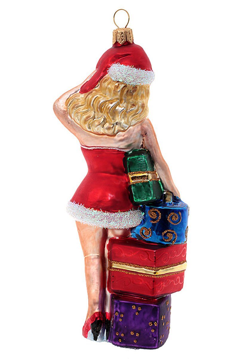 Hamburger Weihnachtskontor Christbaumschmuck Weihnachtsfrau, Dekohänger handdekoriert mundgeblasen - 
