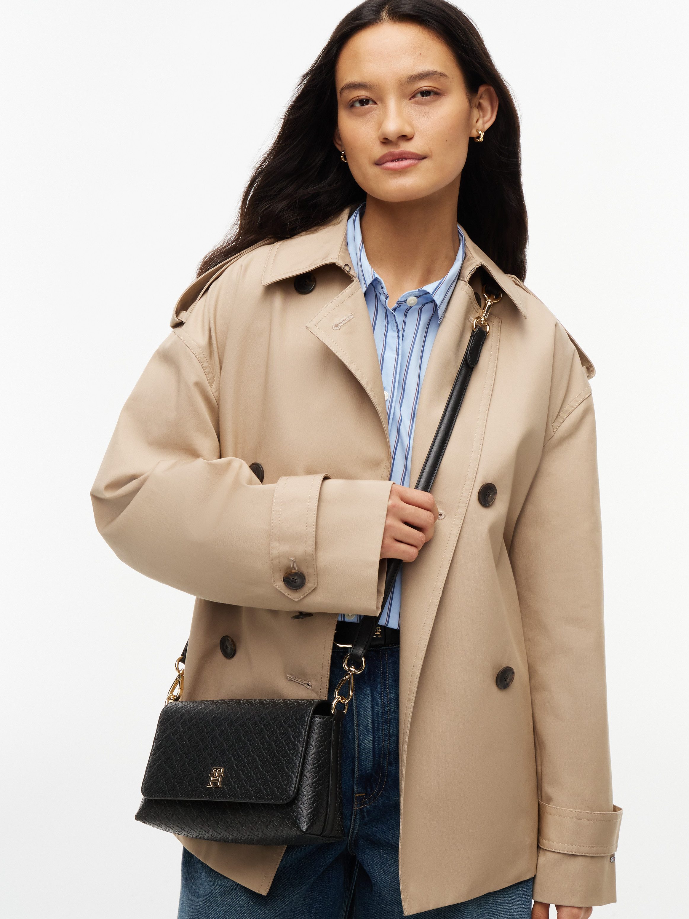 Tommy Hilfiger Umhängetasche TH ICON CONV CROSSOVER MONO, Damen Schultertasche, Handtasche, Clutch mit TH-Logoprägung – Bild 5 von 5