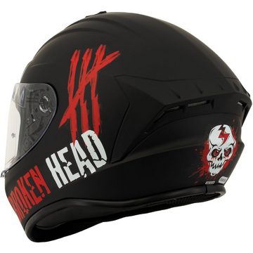 Broken Head Motorradhelm Broken Head Integralhelm Adrenalin Therapy 4X Rot (mit klarem und rot verspiegeltem Visier), inklusive 2 Visieren