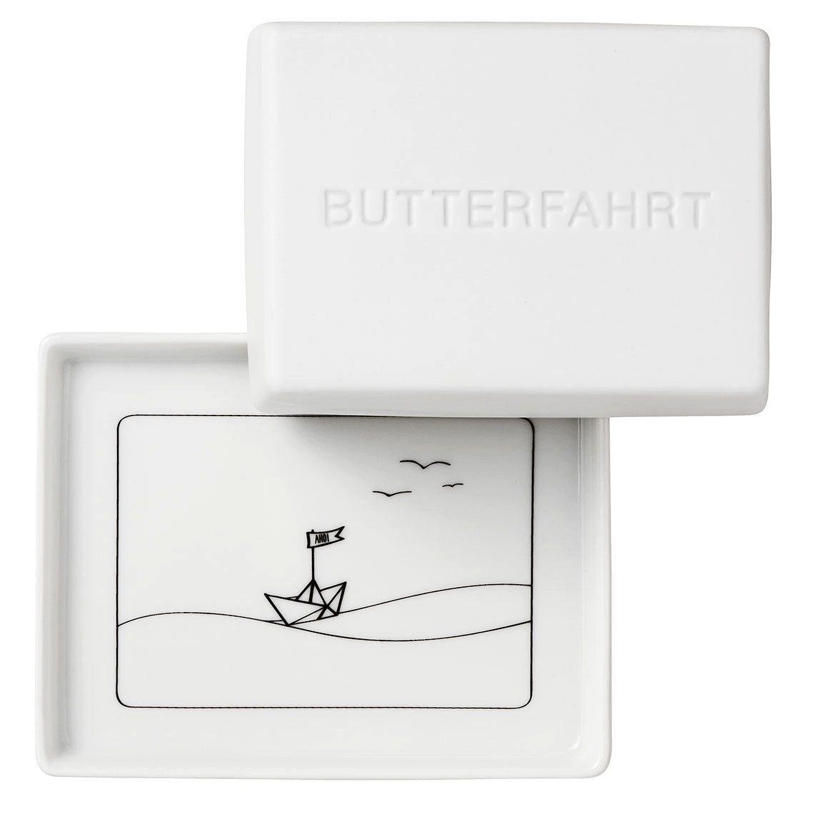 Räder Design Butterdose Butterdose aus Porzellan " Butterfahrt " von räder design mit Schiff u
