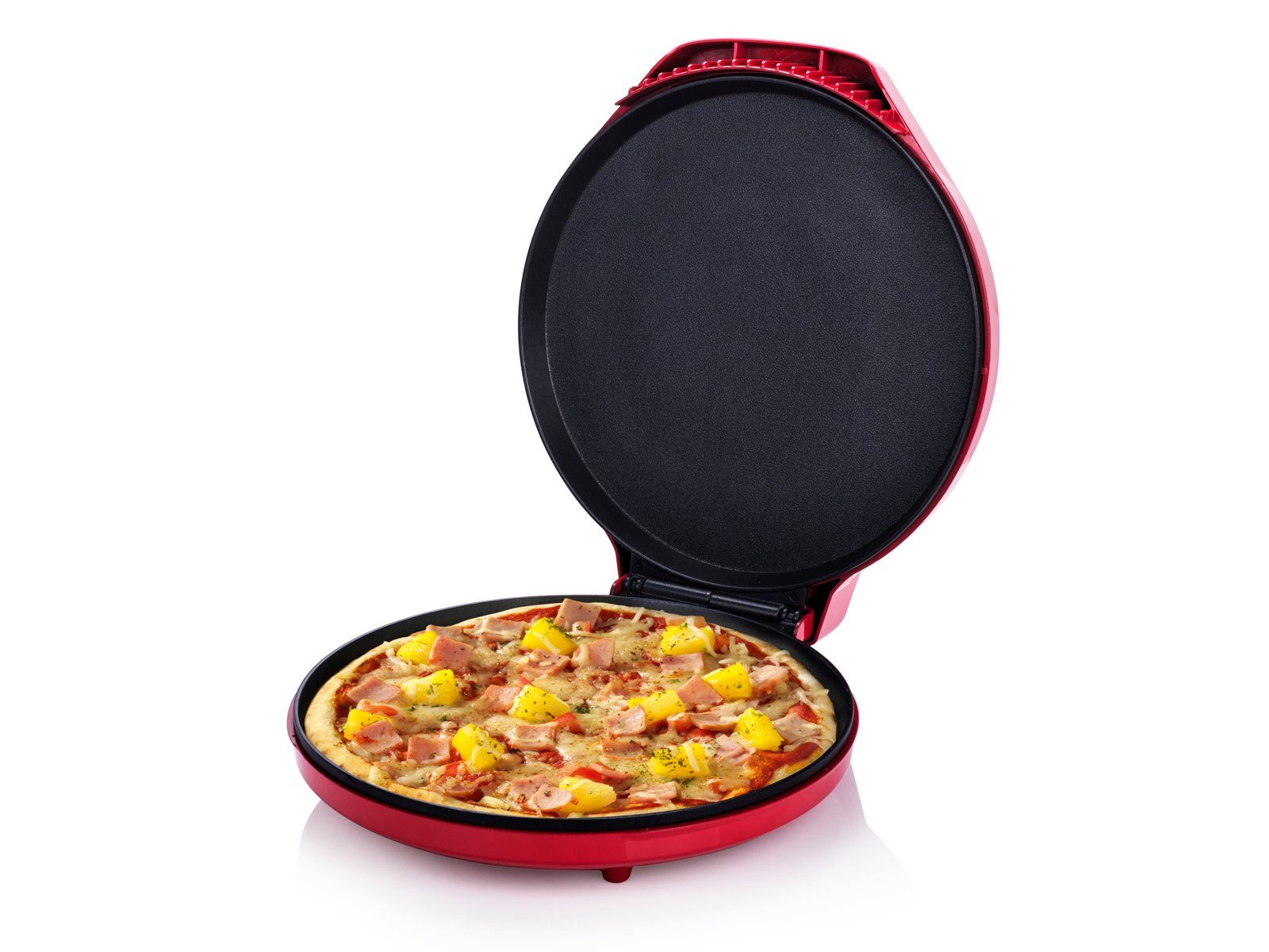in Pizzapfanne, Tisch Pizzamaker, 1450 Ø30cm Rot W, Elektrische Flammkuchenofen Pizzabäcker Pizzaofen, PRINCESS