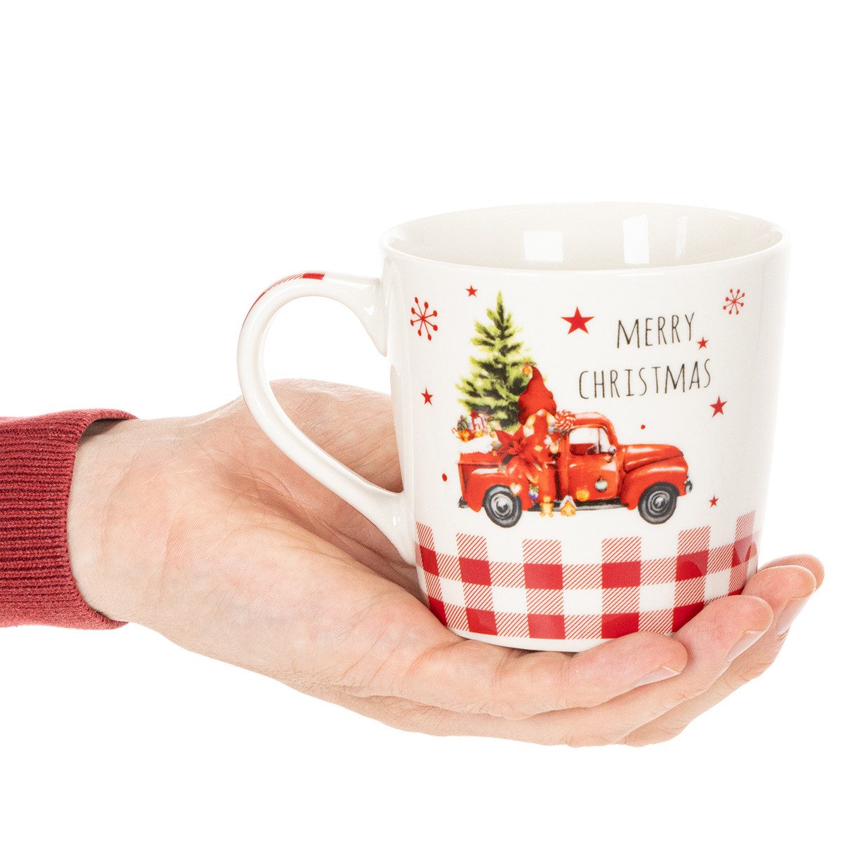 Kaemingk Weihnachtsmann Weihnachtliche Tassen mit festlichem Auto- und, 2 Stück
