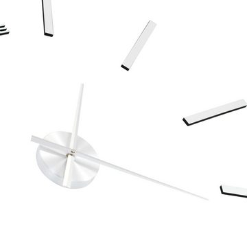 vidaXL Wanduhr 3D-Wanduhr Modernes Design 100 cm XXL Silbern