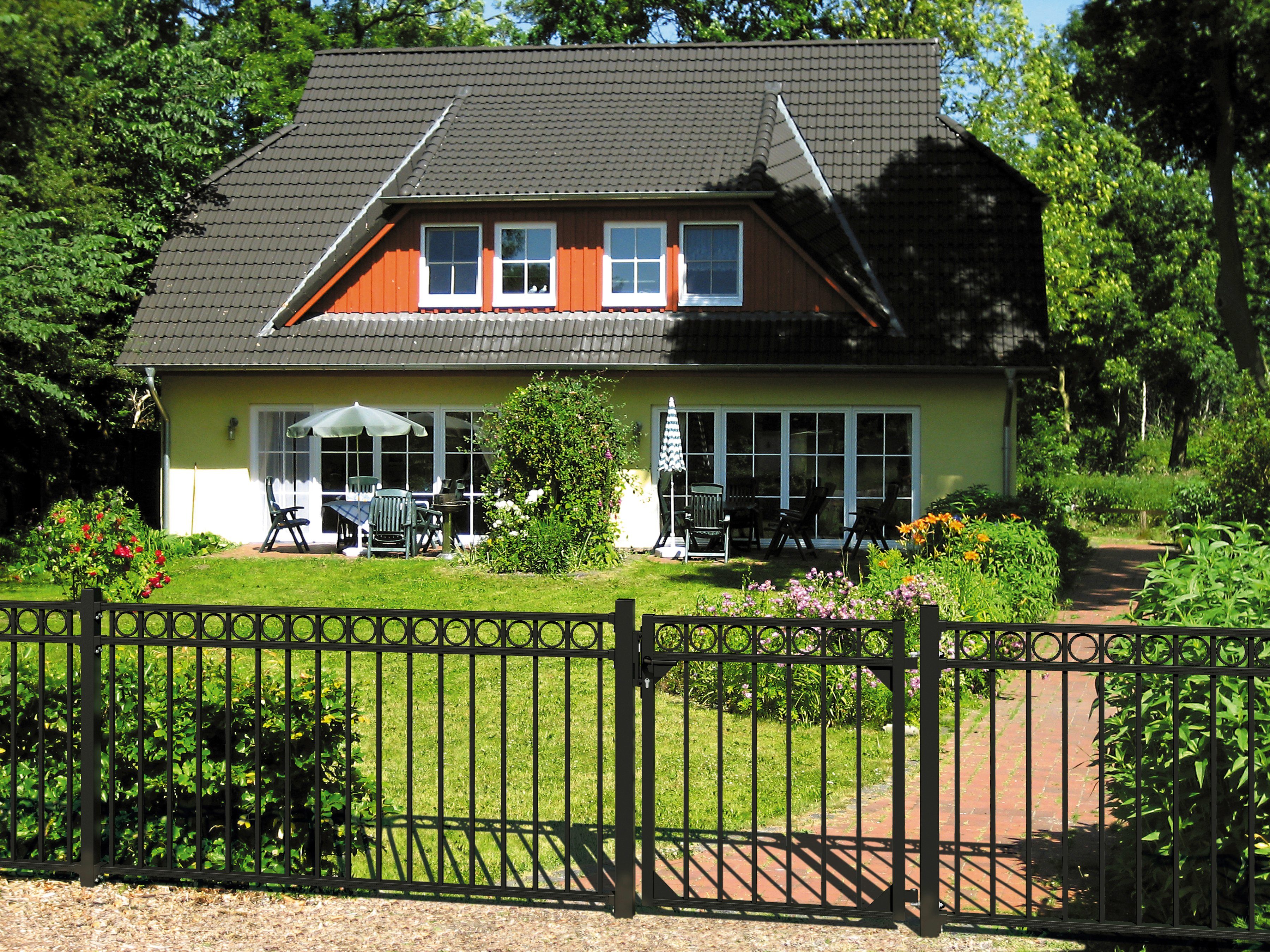 Alberts Metallzaun Circle, (Set), Höhe: 100 und 120 cm, Gesamtlänge: 10 m, zum Einbetonieren