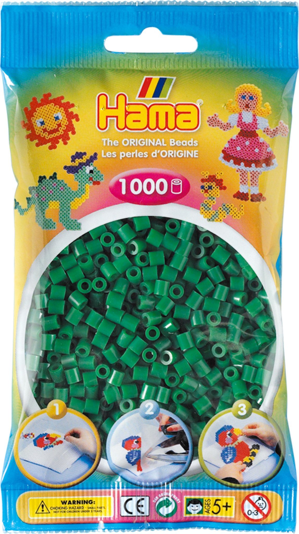Dan Import Bügelperlen HAMA Bügelperlen Perlenbeutel 1000 Stück verschiedene Farben